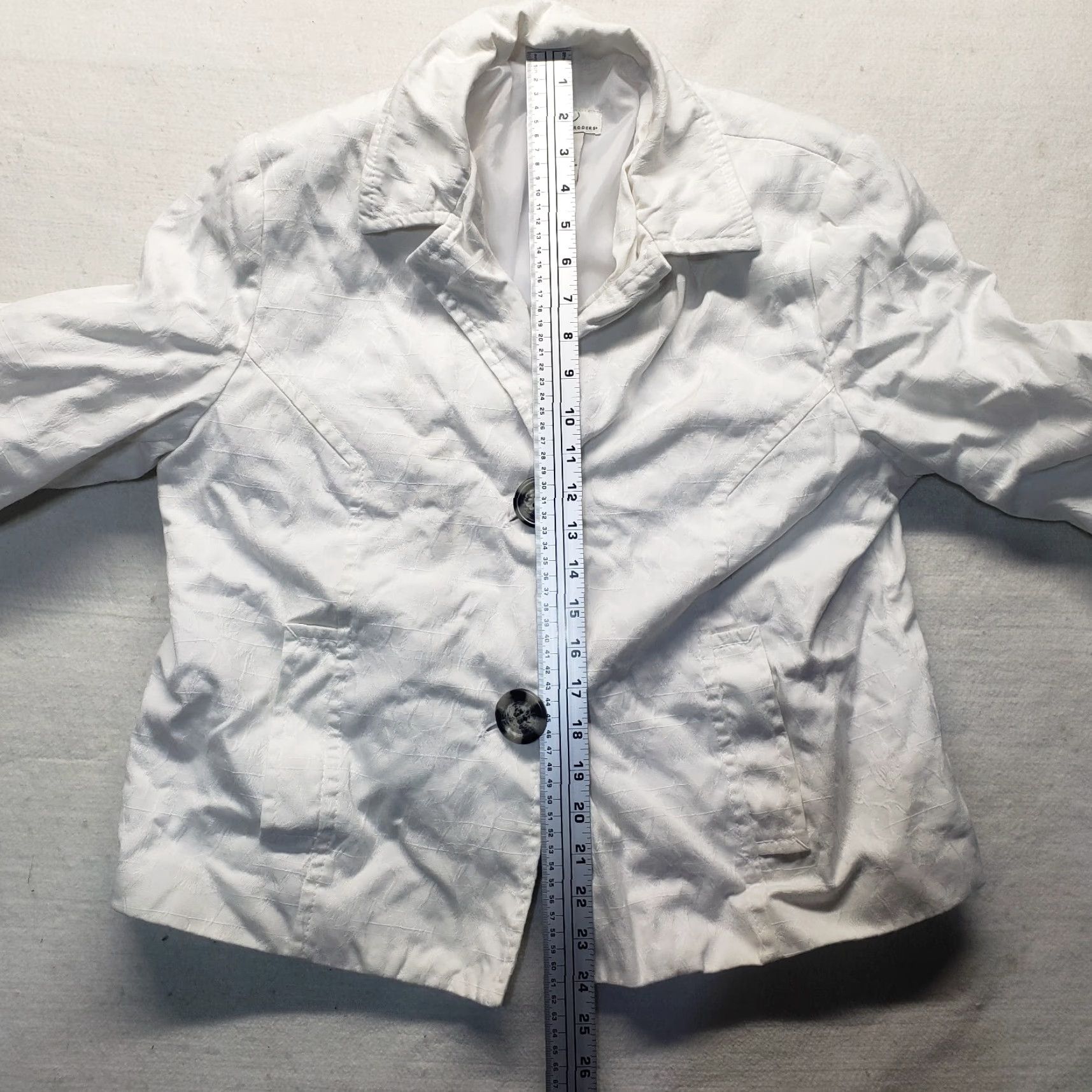 Vintage Kim Rogers Women's Jacket Solid White Button-Down Acrylic Blend Size 14 Office Casual Size XL / US 12-14 / IT 48-50 - 5 Thumbnail