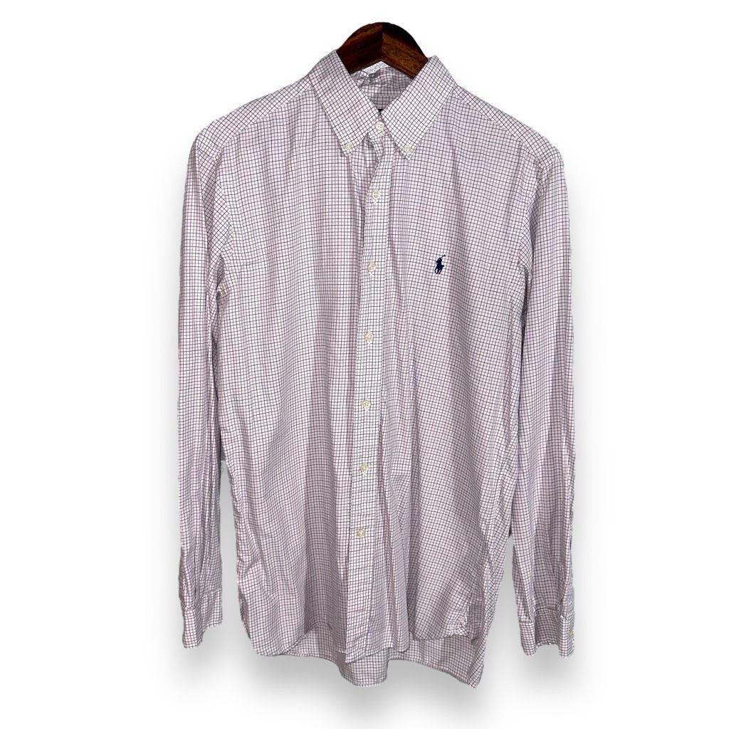 Polo Ralph Lauren Polo Ralph Lauren White & Purple Check Button Down Shirt 15. Size US M / EU 48-50 / 2 - 1 Thumbnail