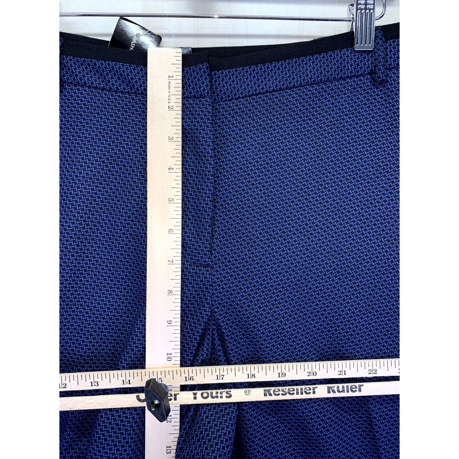 Vintage Ashley Stewart Jacquard Tweed Blue Trouser Pant Womens 14 NWT-9832 Size 36" / US 14 / IT 50 - 5 Thumbnail