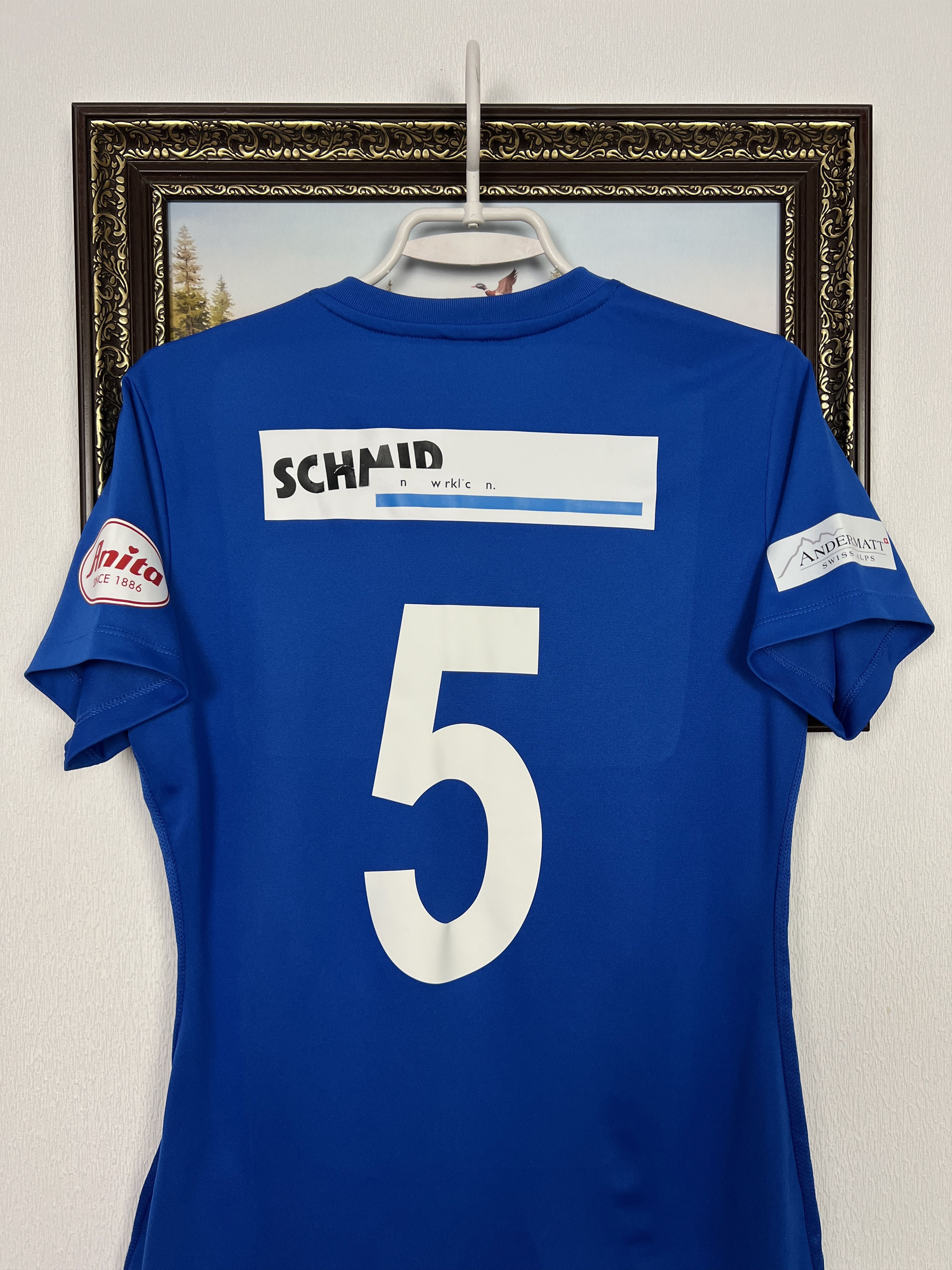 Nike Luzern 2017 Home Nike #5 Player Issue Soccer Blue Shirt Size US M / EU 48-50 / 2 - 13 Thumbnail