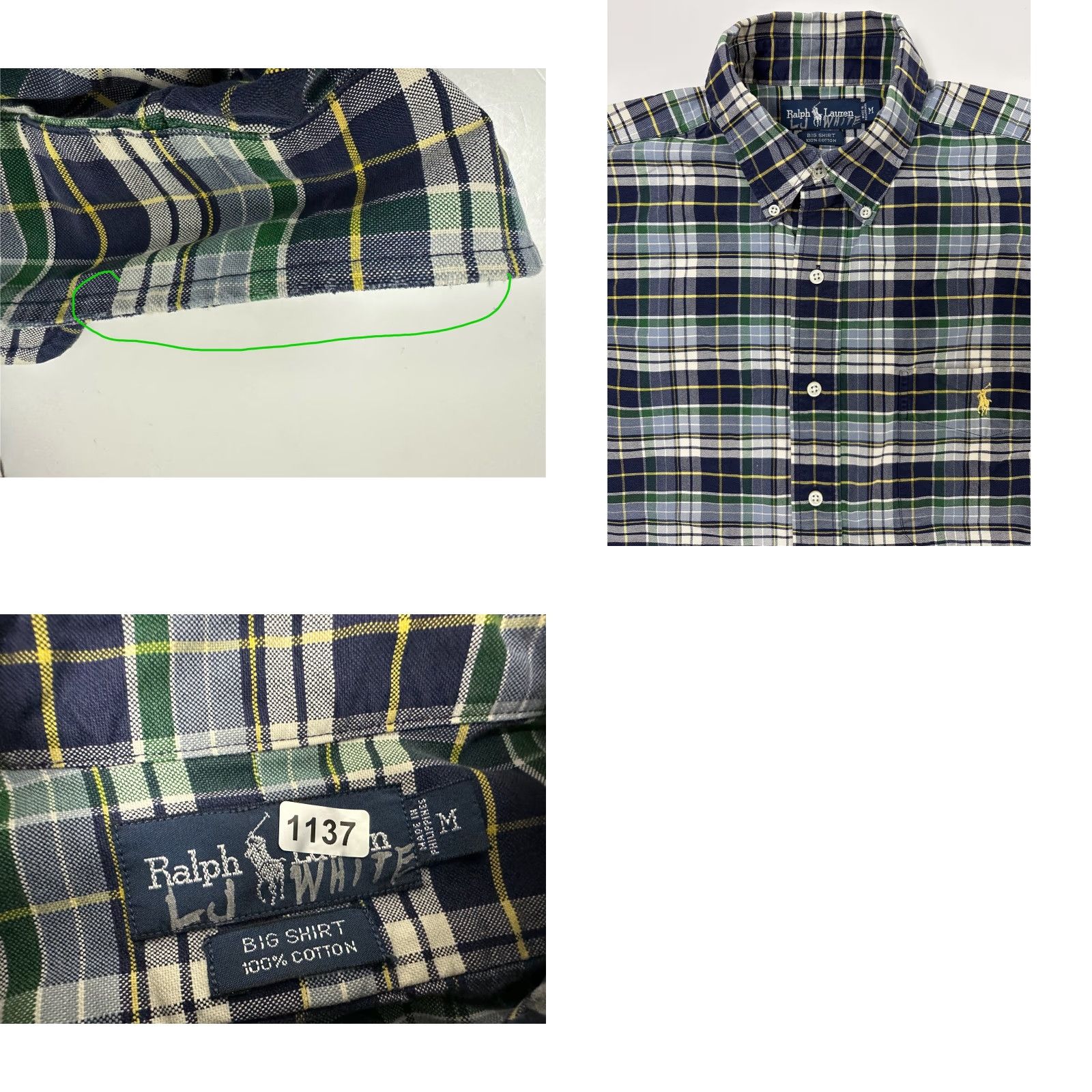 Ralph Lauren VINTAGE Ralph Lauren Shirt Men Medium BIG Oxford Oversized Plaid Button Down 90s Casual Business Size US M / EU 48-50 / 2 - 10 Thumbnail