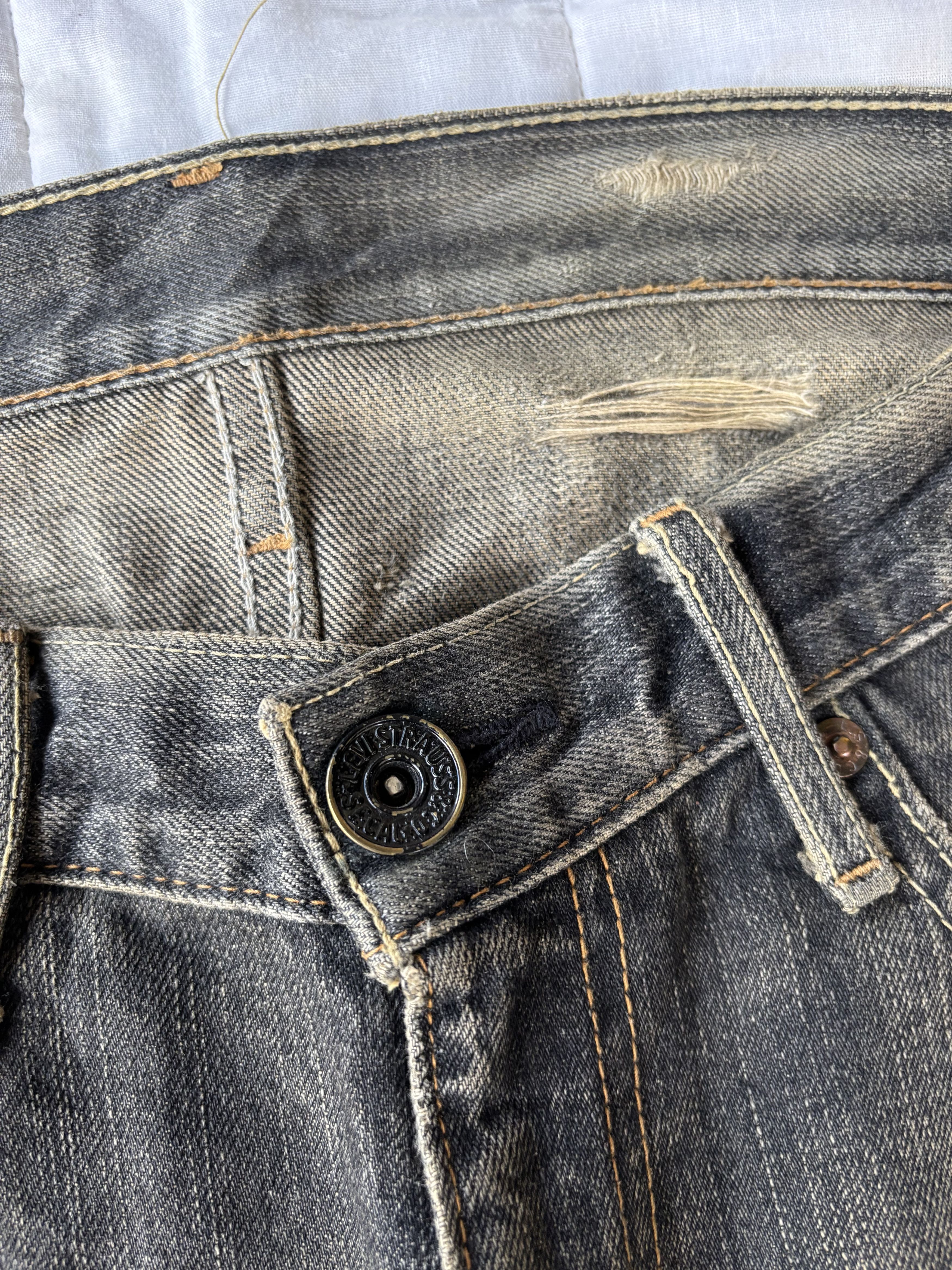 Kapital Vintage Levis 605 Thrashed Distress Clawmark Jean Size US 31 - 9 Thumbnail