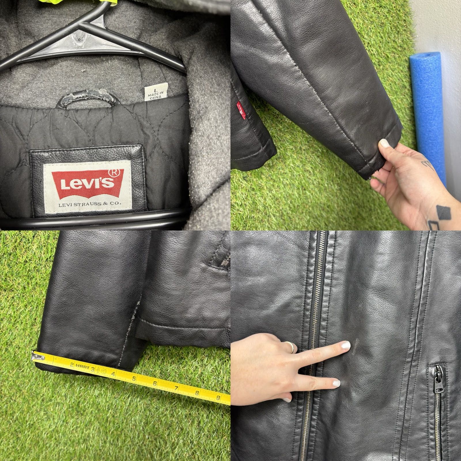 Levi's Levi's Leather Jacket Mens L Black Motorcycle Zip Hooded Quilted Lined Vintage No Size US L / EU 52-54 / 3 - 8 Thumbnail