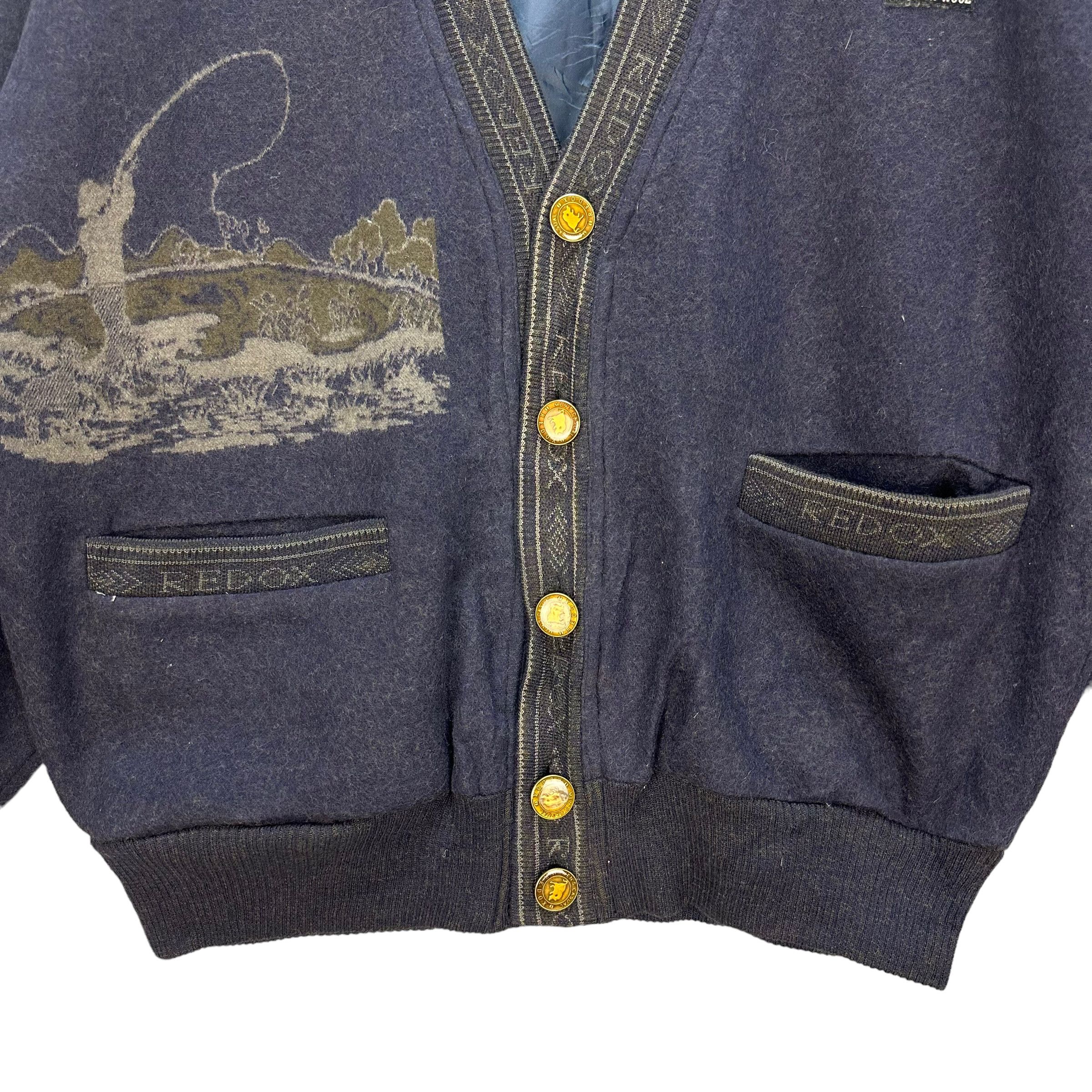 Japanese Brand REDOX FISHERMAN GRAPHIC WOOL CASUAL JACKET #8123-204 Size US XL / EU 56 / 4 - 6 Thumbnail
