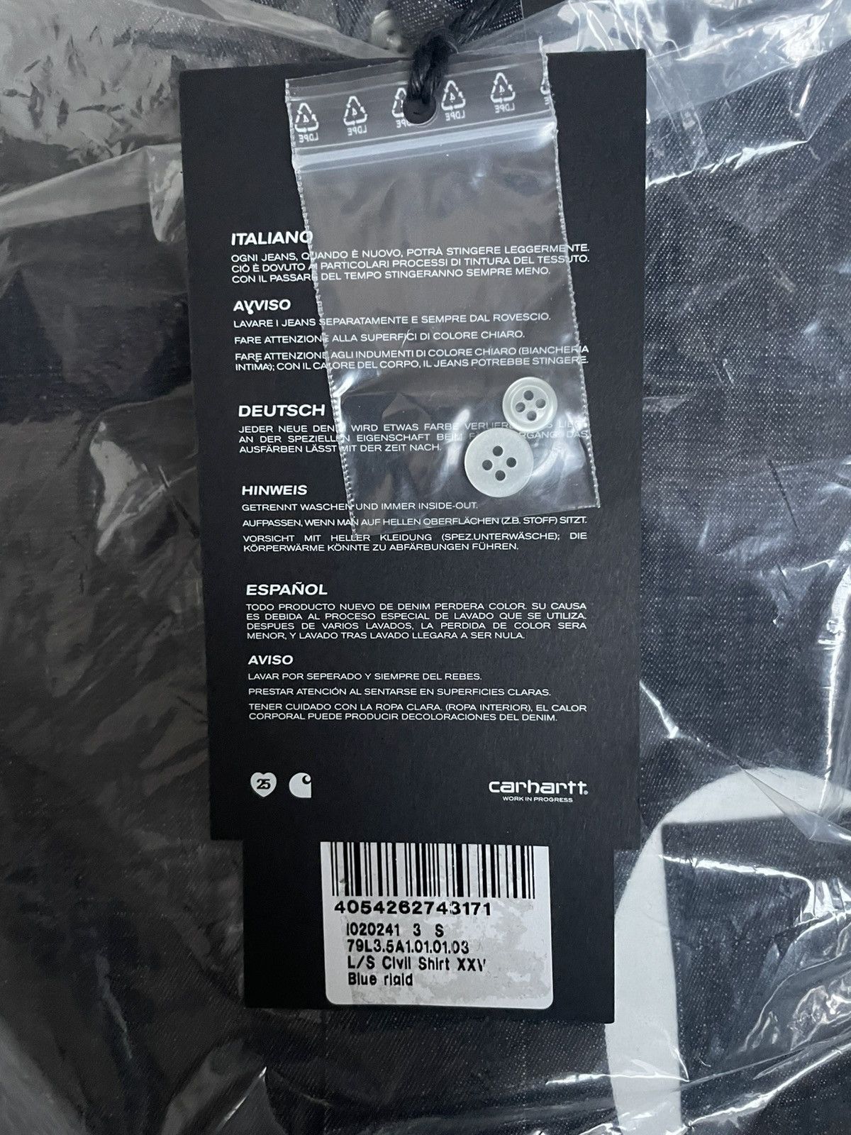 Other Carhartt WIP Civil Shirt XXV - Blue (Rigid) S Small Size US S / EU 44-46 / 1 - 2 Thumbnail
