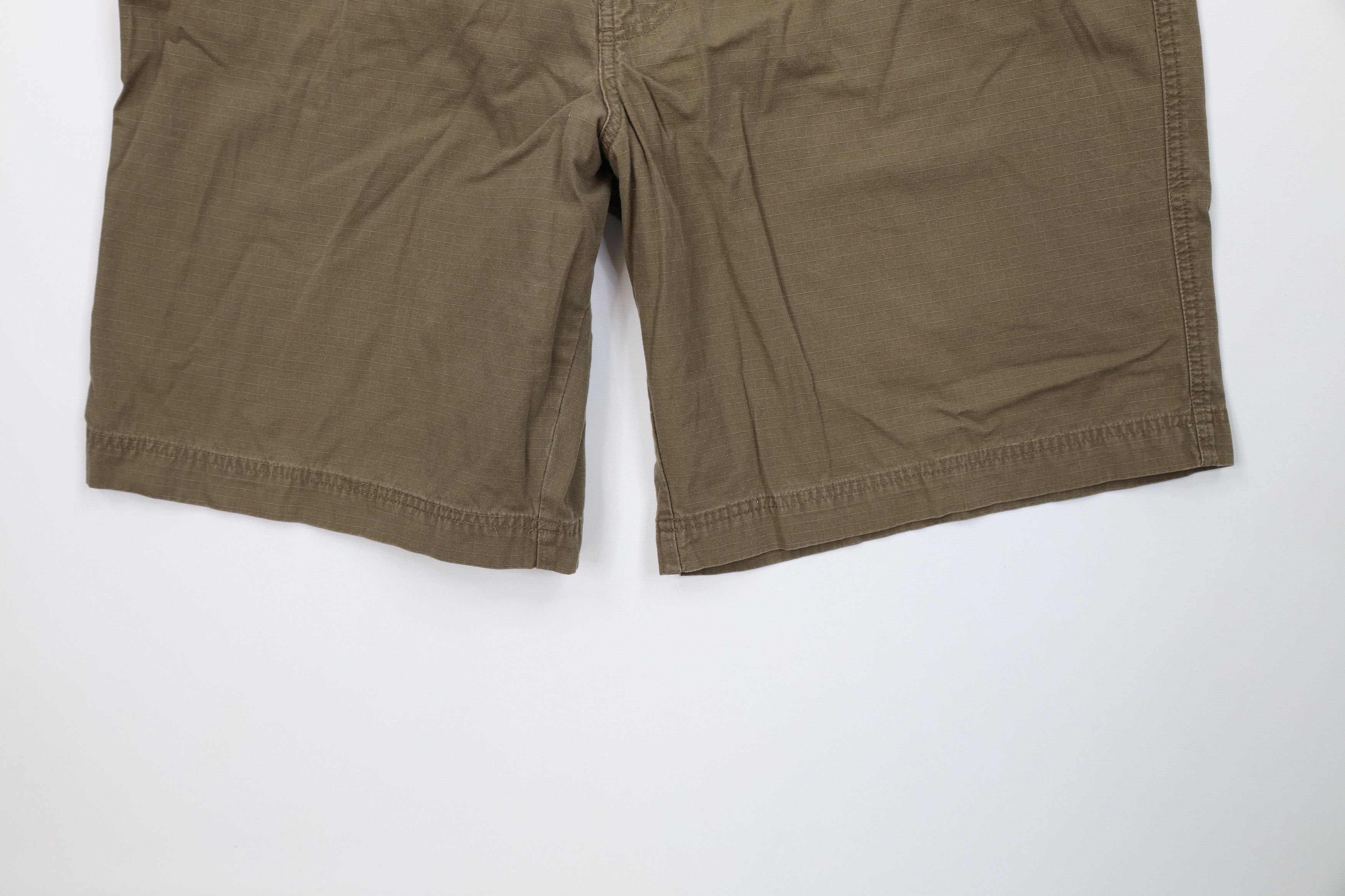 Gap Vintage Y2K 2001 Gap Ripstop Shorts Cotton Brown Green Size US 36 / EU 52 - 4 Thumbnail