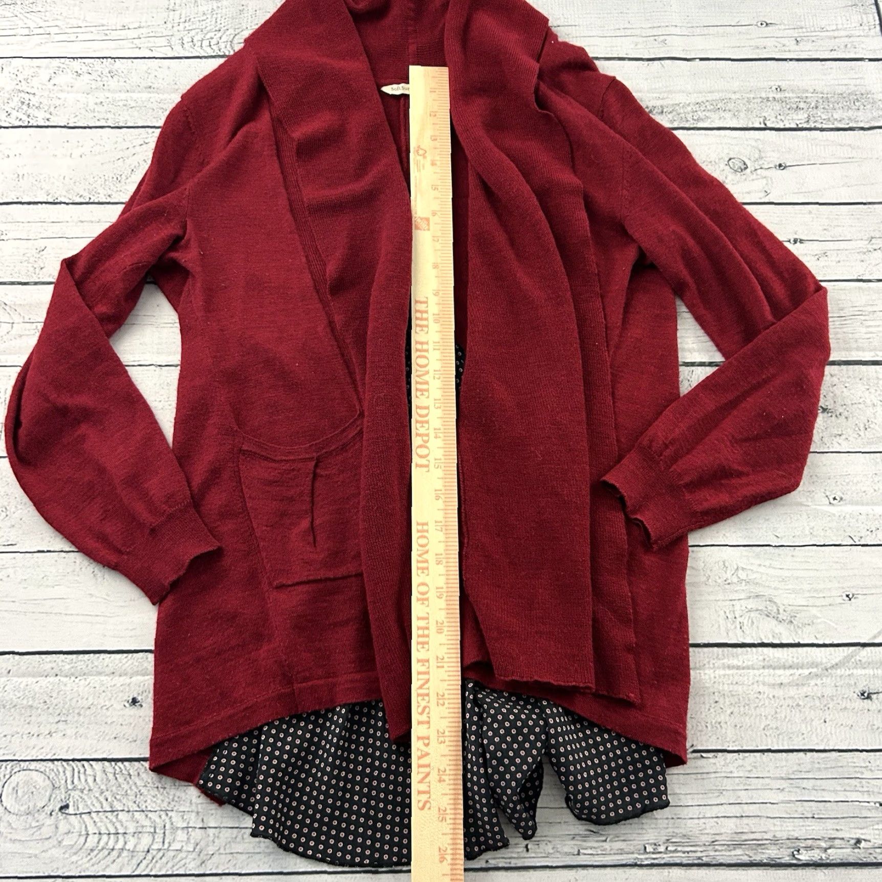 Soft Surroundings Soft Surroundings Wool Blend Open Front Cardigan Women's PS Petite Maroon Red Cardigan Womens Cardigan Wool Blend Open Front PS Petite Size S / US 4 / IT 40 - 3 Thumbnail