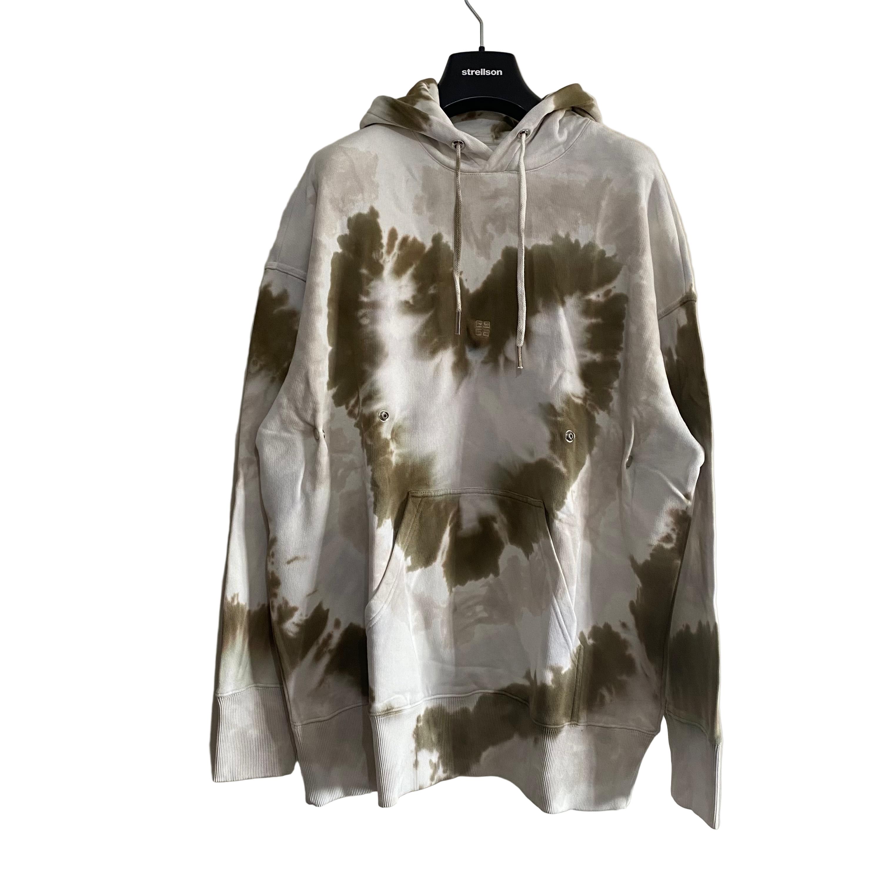Givenchy Green Tie Dye Heart Logo Oversized Buttoned Hoodie Size M / US 6-8 / IT 42-44 - 2 Thumbnail