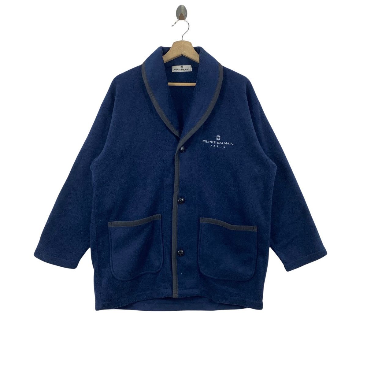 Pierre Balmain Vintage PIERRE BALMAIN Paris Fleece Cardigan Jacket Shawl Size US XL / EU 56 / 4 - 1 Thumbnail