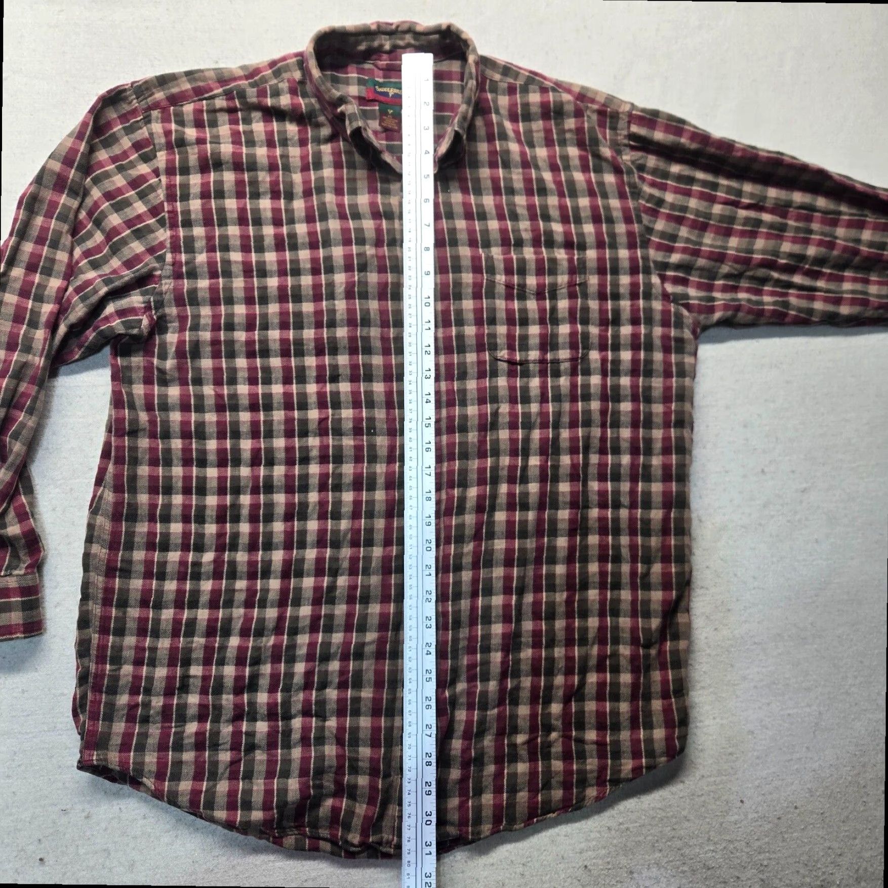 Vintage Saddlebred Button Up Shirt Long Sleeve Blue Plaid Men's LT Large Tall Size US L / EU 52-54 / 3 - 6 Thumbnail