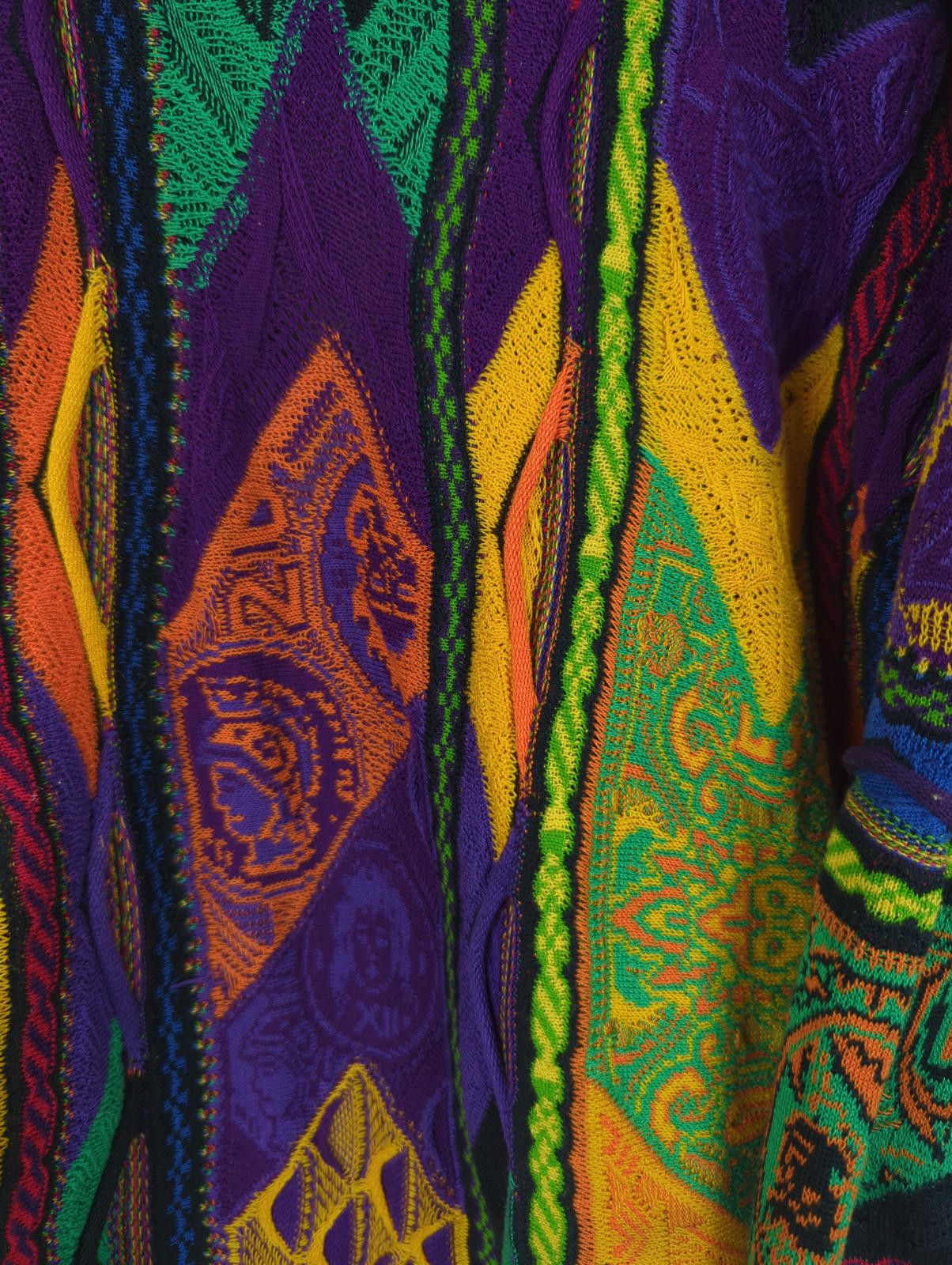 Coogi VTG COOGI Sz XL Knit RARE CURRENCY DESIGN Sweater Multicolor Size US XL / EU 56 / 4 - 5 Thumbnail