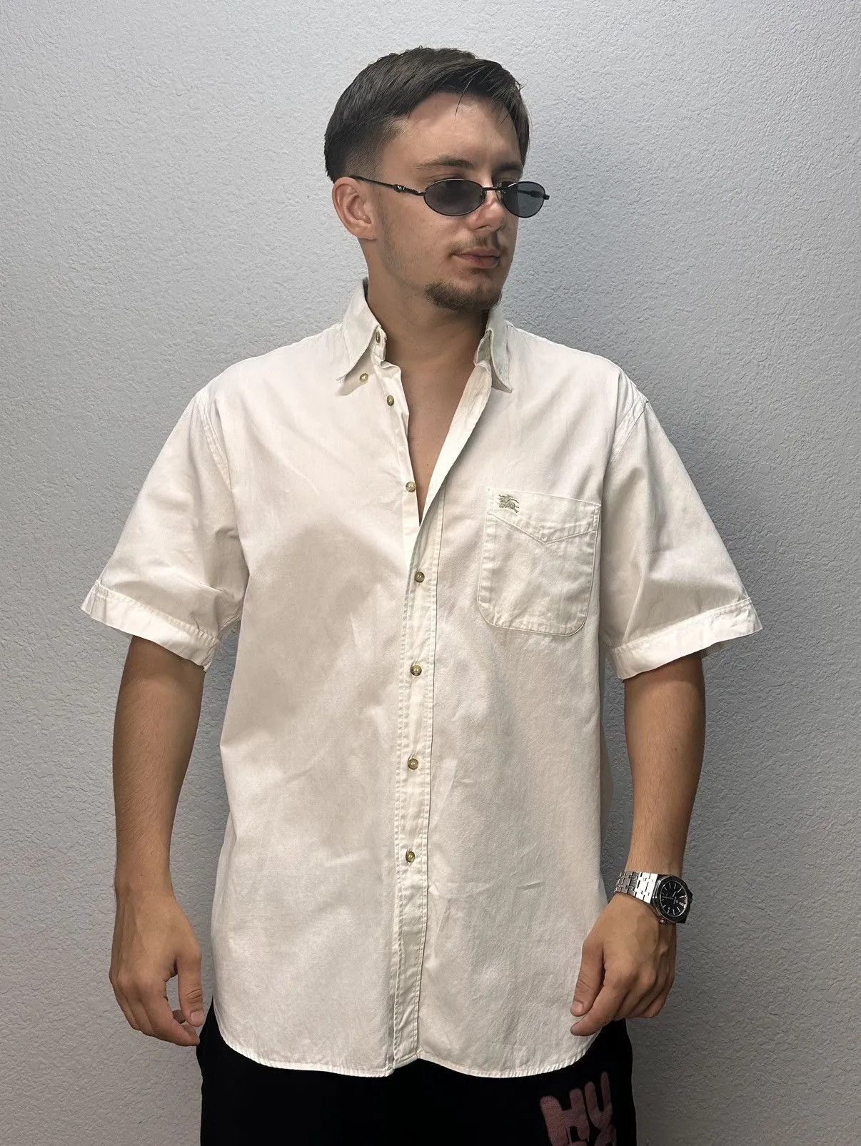 Burberry Prorsum Shirt White Avantgarde Luxury Burberrys Crew Neck Prada Y2K Size US M / EU 48-50 / 2 - 1 Thumbnail