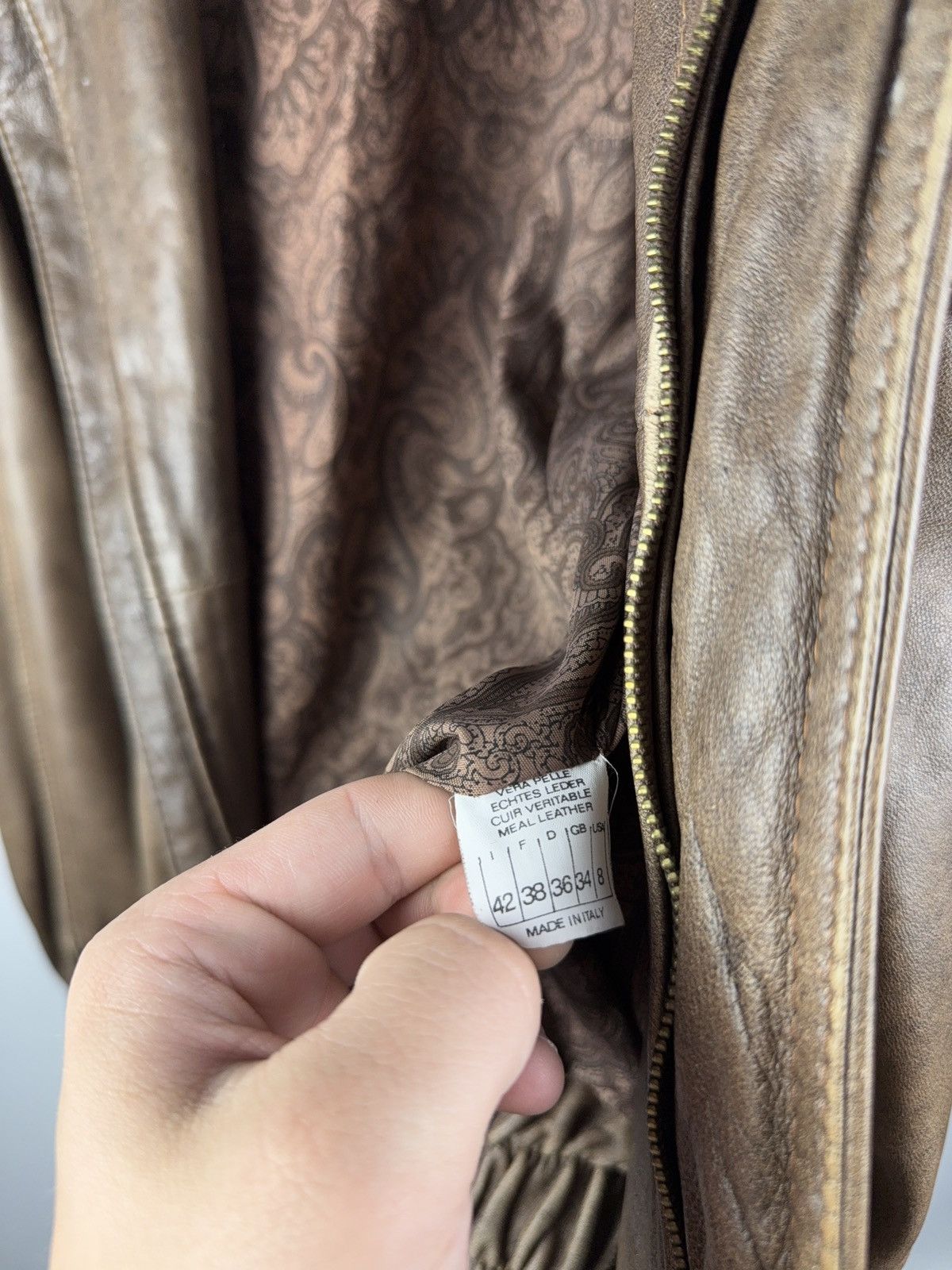 Vintage Vintage 90s Leather Biker Faded Jacket Style Maison Margiela Size US L / EU 52-54 / 3 - 6 Thumbnail