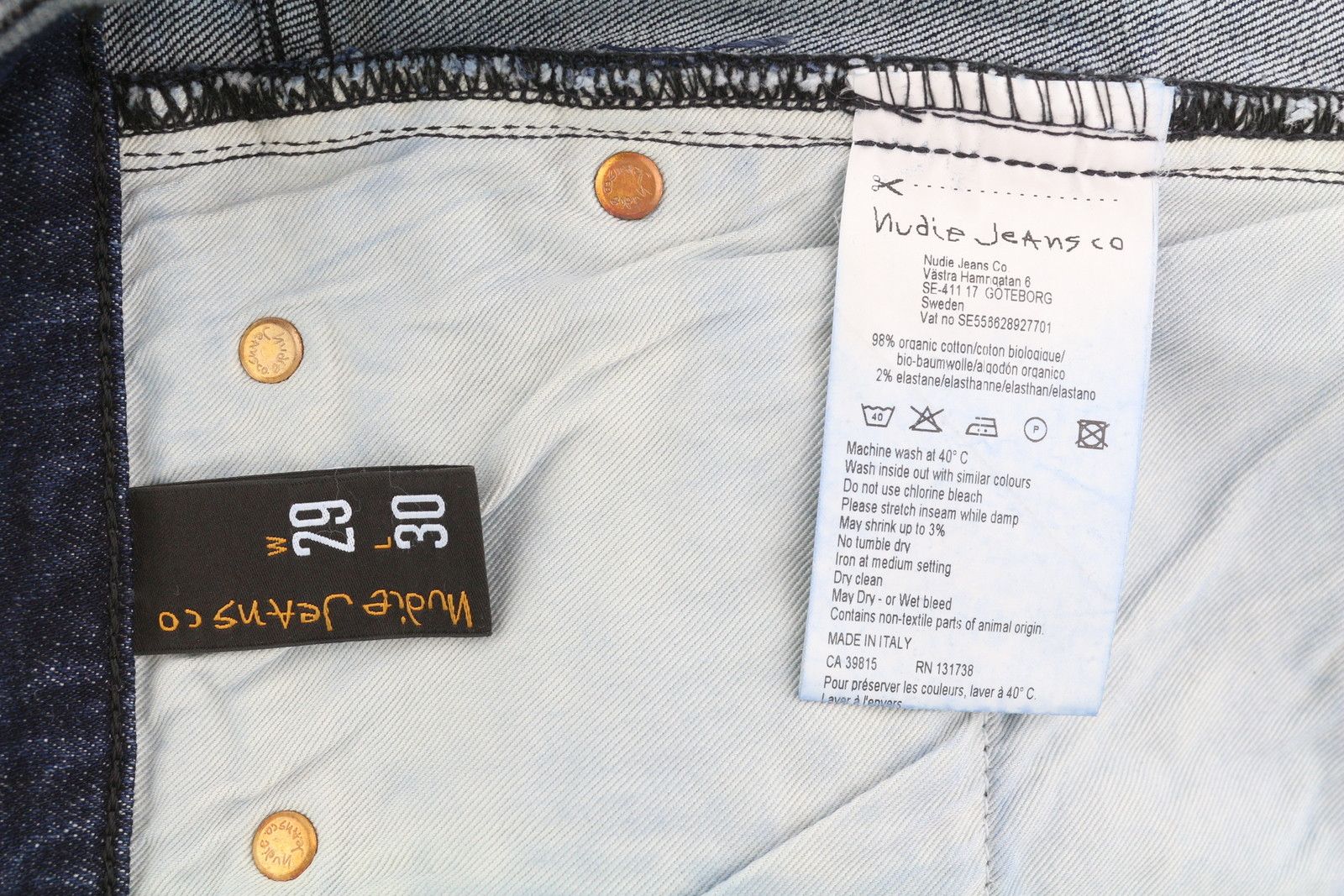 Nudie Jeans PIPE LED W29 Blue Denim Organic Shorts 83834 Size US 29 - 7 Thumbnail