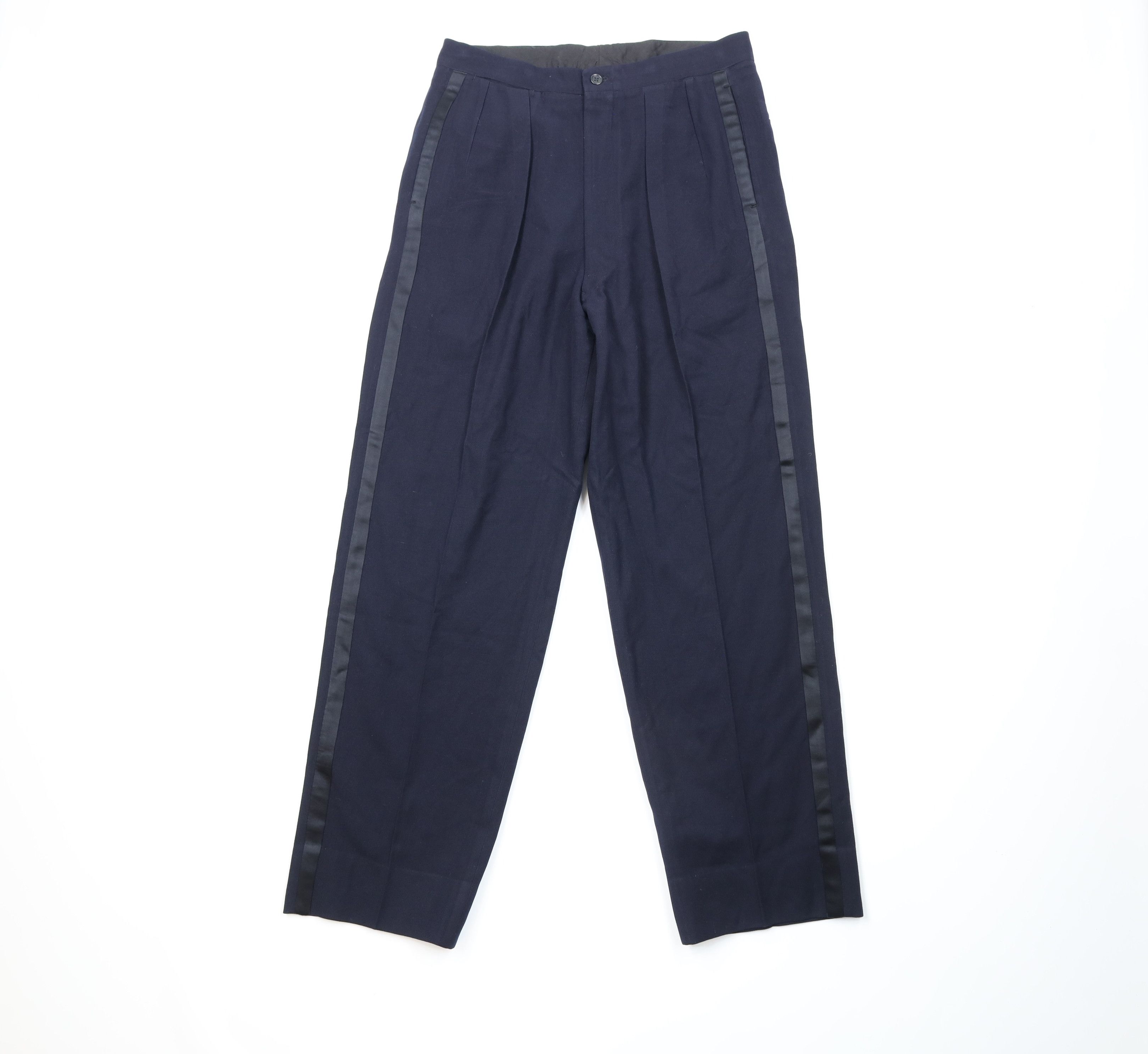 Vintage 50s Fenn Feinstein Pleated Tuxedo Pants Trousers USA