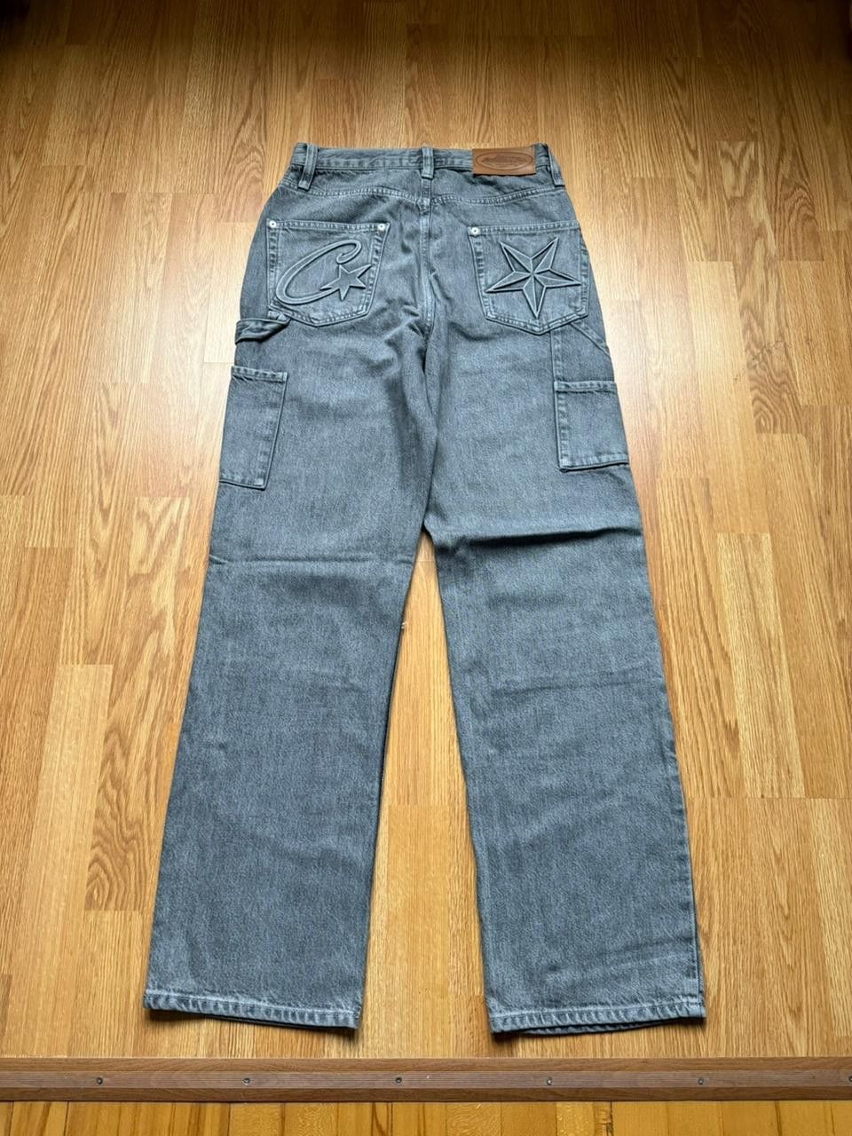 Corteiz CC28 Embossed C Star Denim Work Pant in Grey Size US 30 / EU 46 - 1 Thumbnail