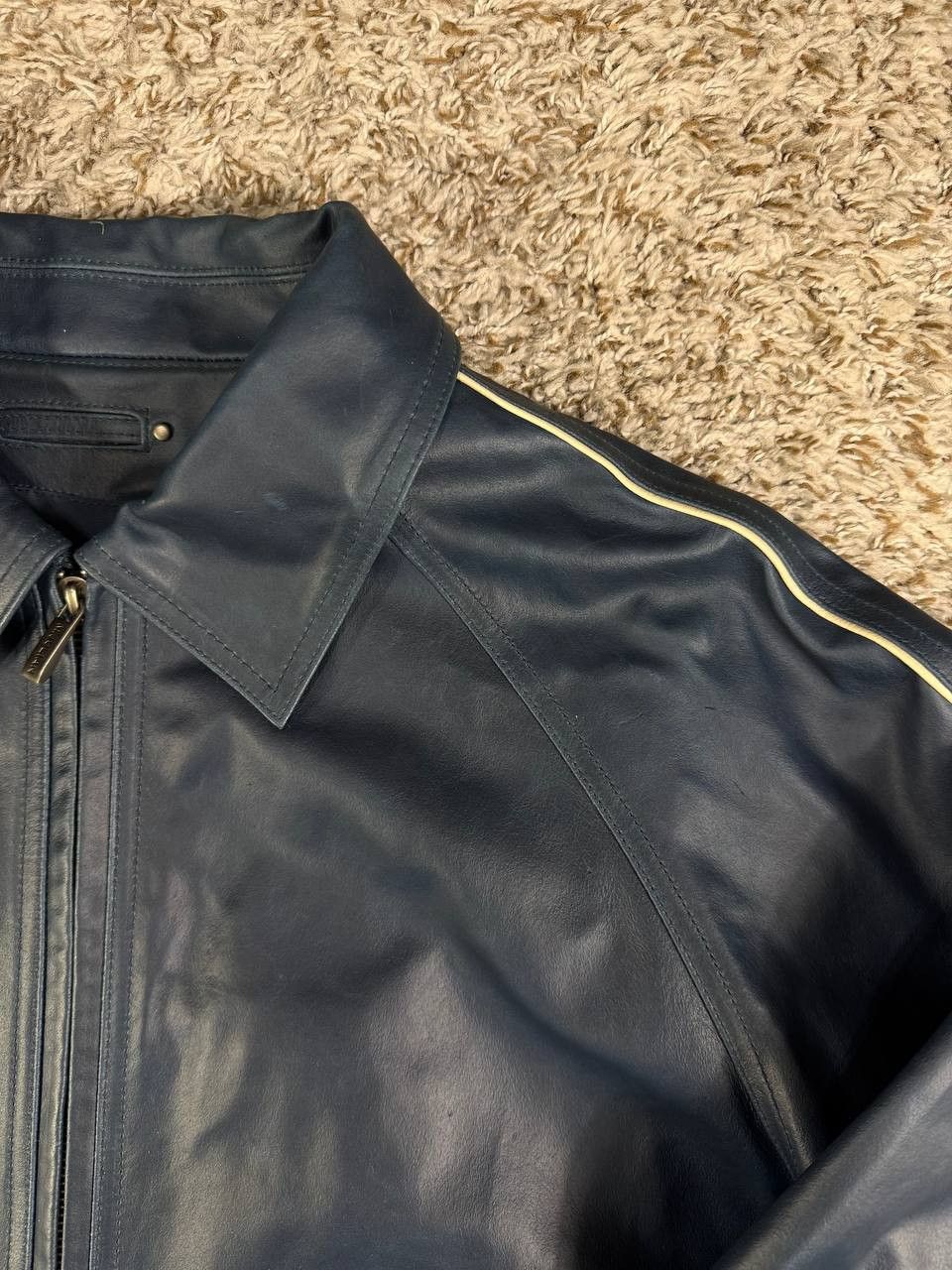 Wilsons Leather Vintage Wilsons Leather M Julian Navy Genuine Leather Jacket Size US XXL / EU 58 / 5 - 5 Thumbnail