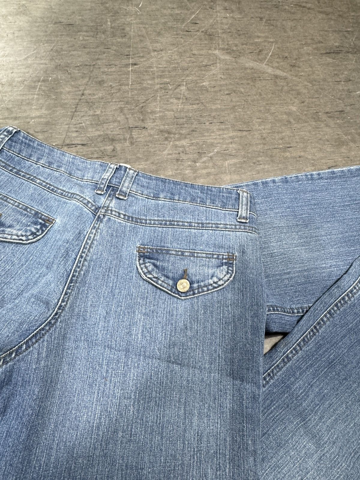 Japanese Brand × Kapital ᶠᵃⁿᶜʸᵍᵘʸ Y2K Flared Denim Boootcut Flared Jeans Cargo Pant Size US 32 / EU 48 - 6 Thumbnail