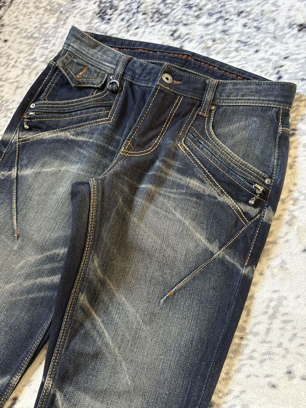 Nicole Club Nicole Club Japan Mud Wash Contrast Stitch Flare Jeans Rare Size US 29 - 5 Thumbnail