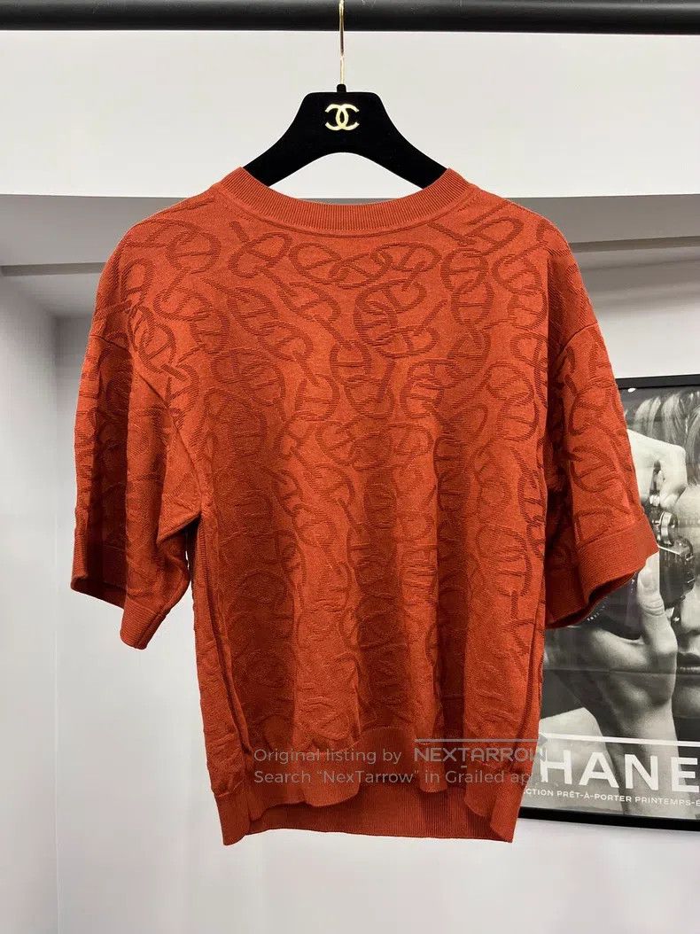 Hermes Hermes Brick Red Pig Nose Printed Short Sleeve Crew Neck T Size XXS / US 00 / IT 34 - 1 Thumbnail