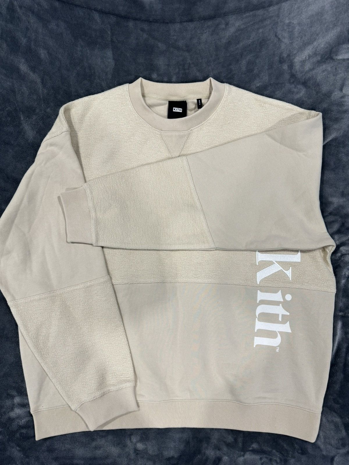 KITH PANELED WILLIAMS CREWNECK XS - BATTLESHIP cheapest