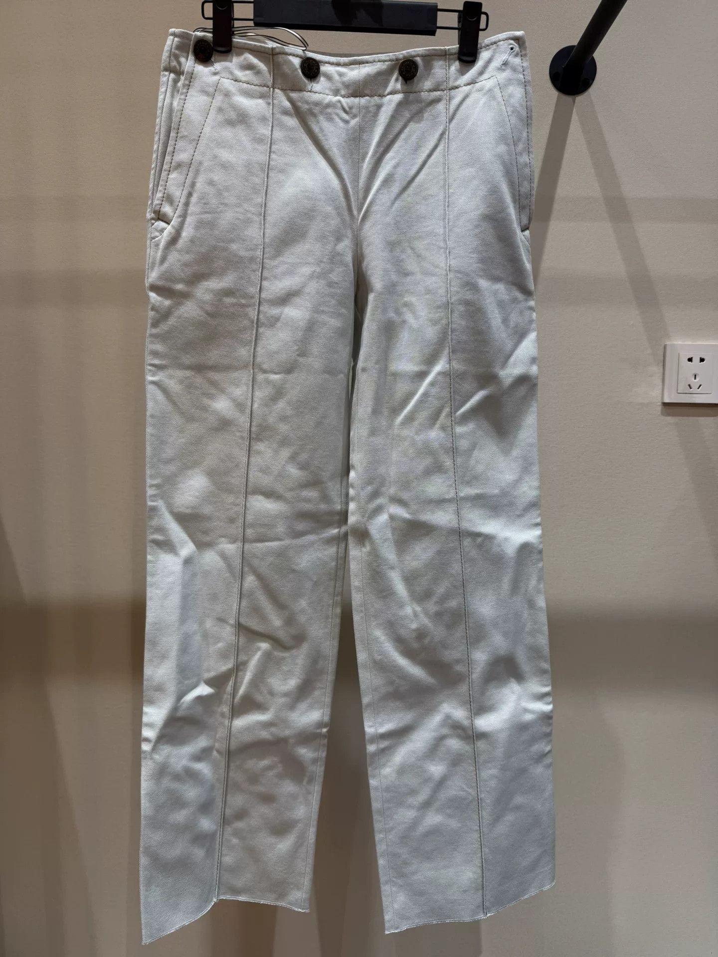 Hermes Hermès White Women's Casual Pants Size US 34 / EU 50 - 1 Thumbnail