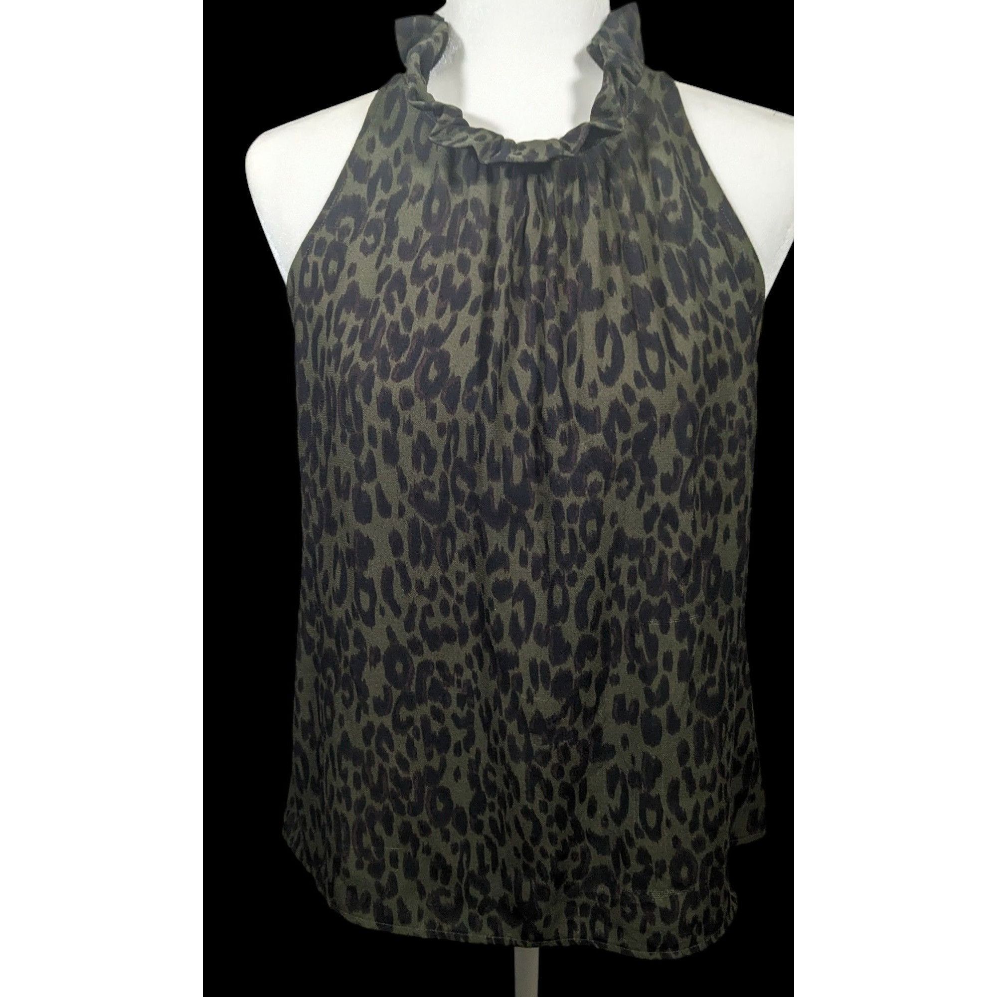 Other Veronica M Black And Brown Leopard Print Sleeveless Ruffle N Size M / US 6-8 / IT 42-44 - 1 Thumbnail