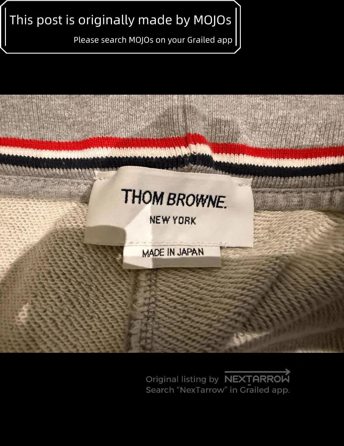 Thom Browne Sz 2 Thom Browne Classic White Stripe Gray Sweatpants. Size US 32 / EU 48 - 4 Thumbnail