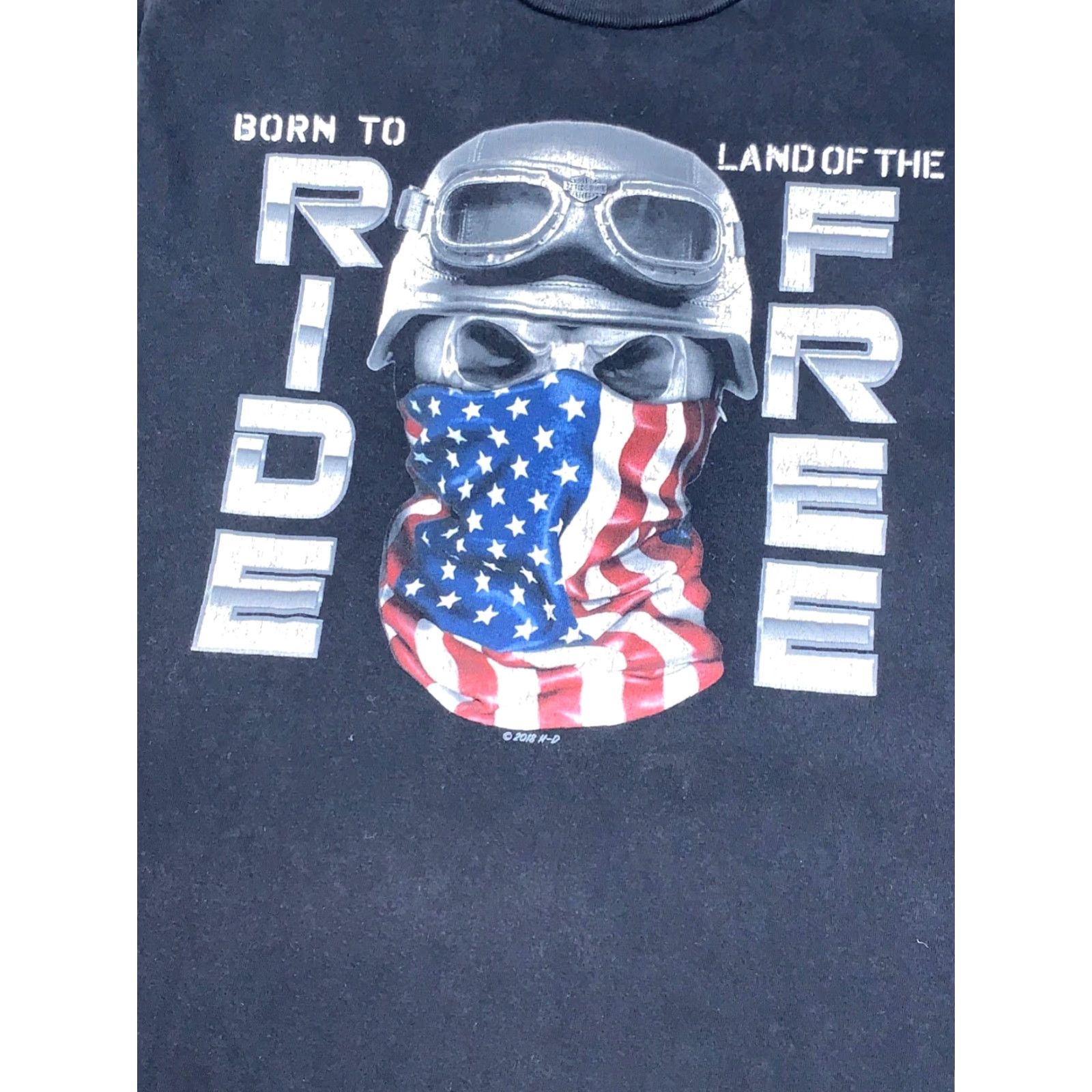 Harley Davidson VINTAGE Harley-Davidson Born to Ride Land of the Free T Shirt S Black Mens Short Sleeve Crew Neck Size US S / EU 44-46 / 1 - 3 Thumbnail