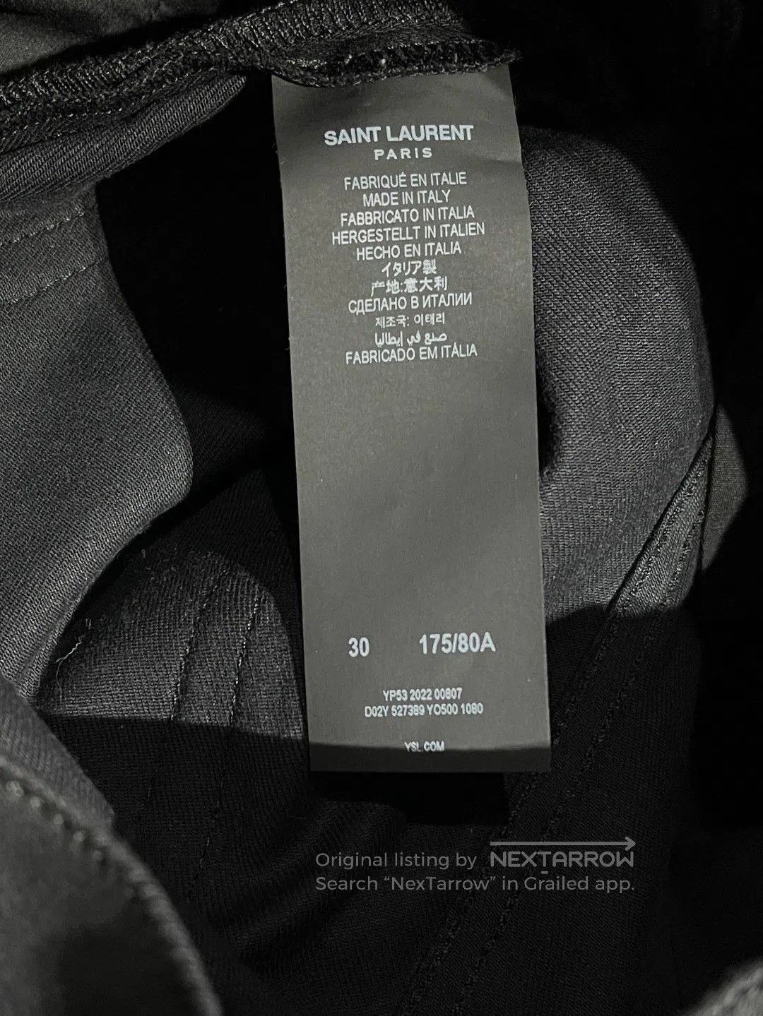 Saint Laurent Paris Saint Laurent Black Cotton Jeans. Size US 34 / EU 50 - 8 Thumbnail