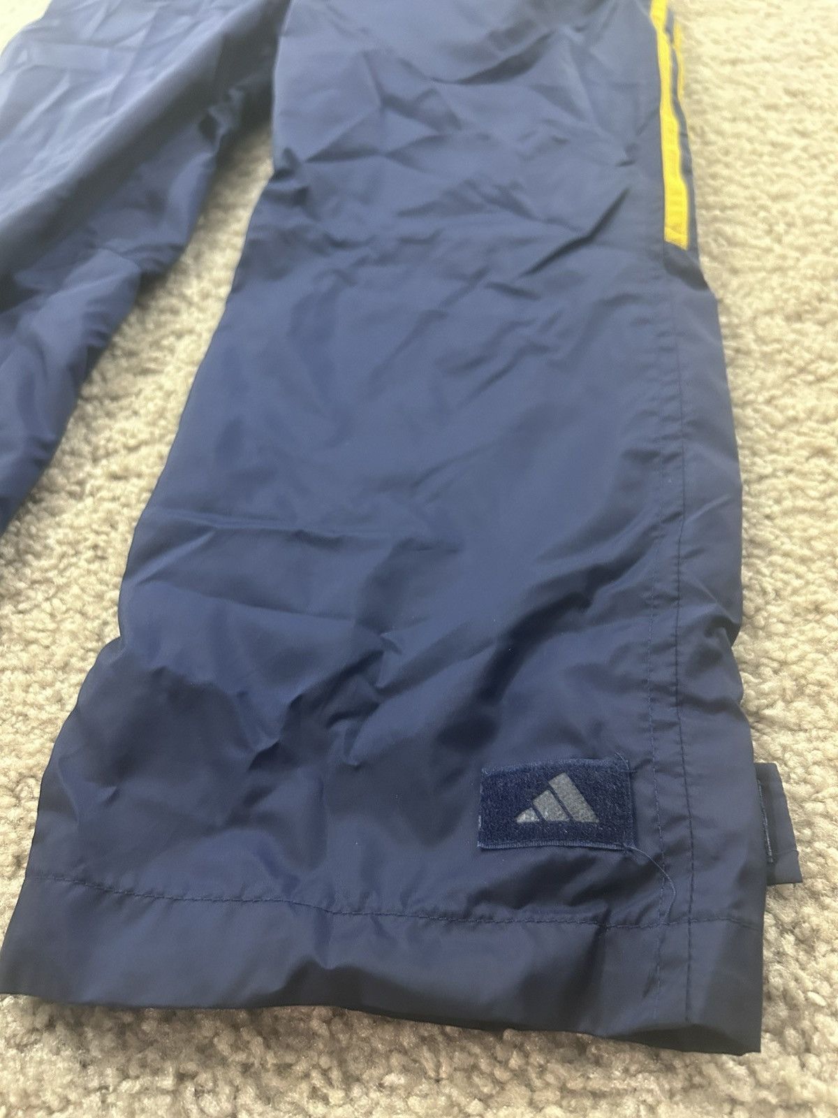 Adidas × Vintage Adidas striped y2k track pant navy and gold youth XL Size US 30 / EU 46 - 8 Thumbnail