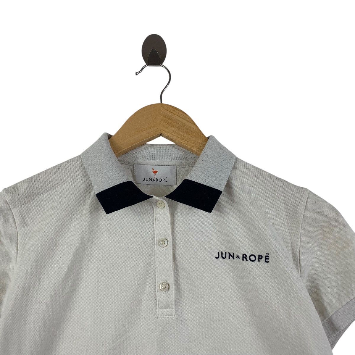 Vintage ROPE JAPAN x JUN TAKAHASHI Crane Bird White Polo Tee Shirt Size S / US 4 / IT 40 - 4 Thumbnail