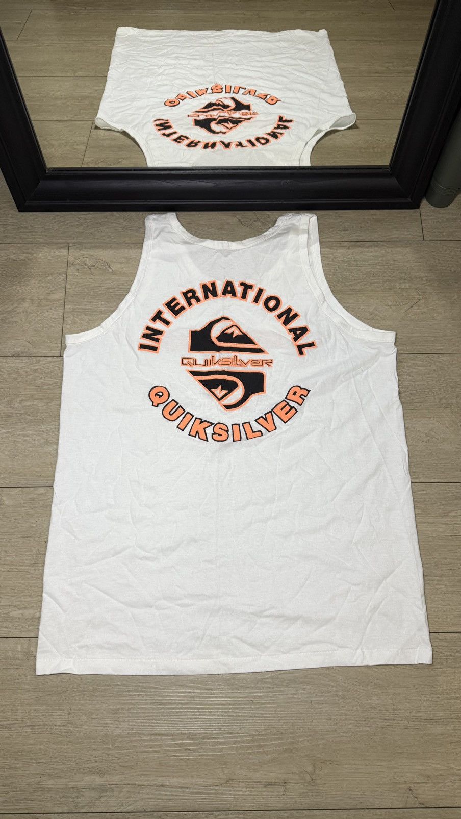 Quiksilver Vintage / Y2K 1990s Quicksilver Logo SpellOut Tank Top Shirt Size US XL / EU 56 / 4 - 1 Thumbnail