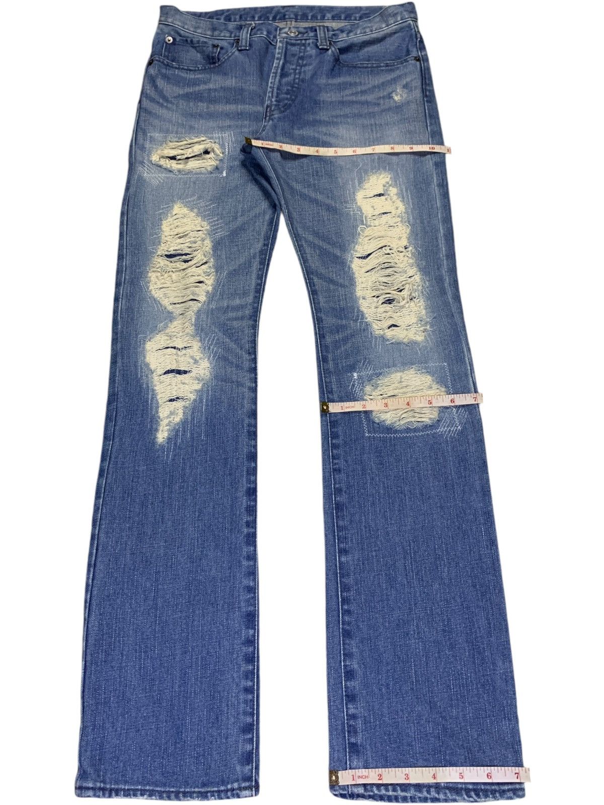 Takeo Kikuchi SALES🔥Vintage Takeo Kikuchi Faded Wash Rip Patched Jeans Size US 31 - 13 Thumbnail
