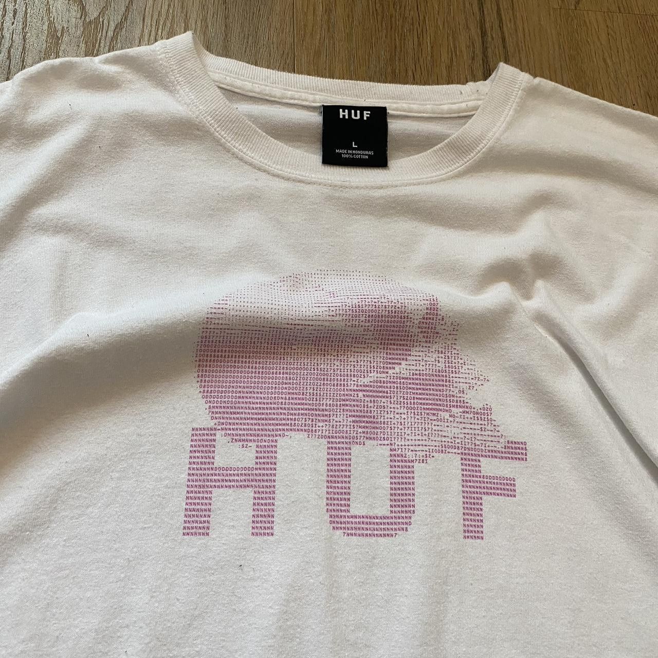 Huf HUF white and pink t-shirt #streetwear skateboarding Size US L / EU 52-54 / 3 - 3 Thumbnail