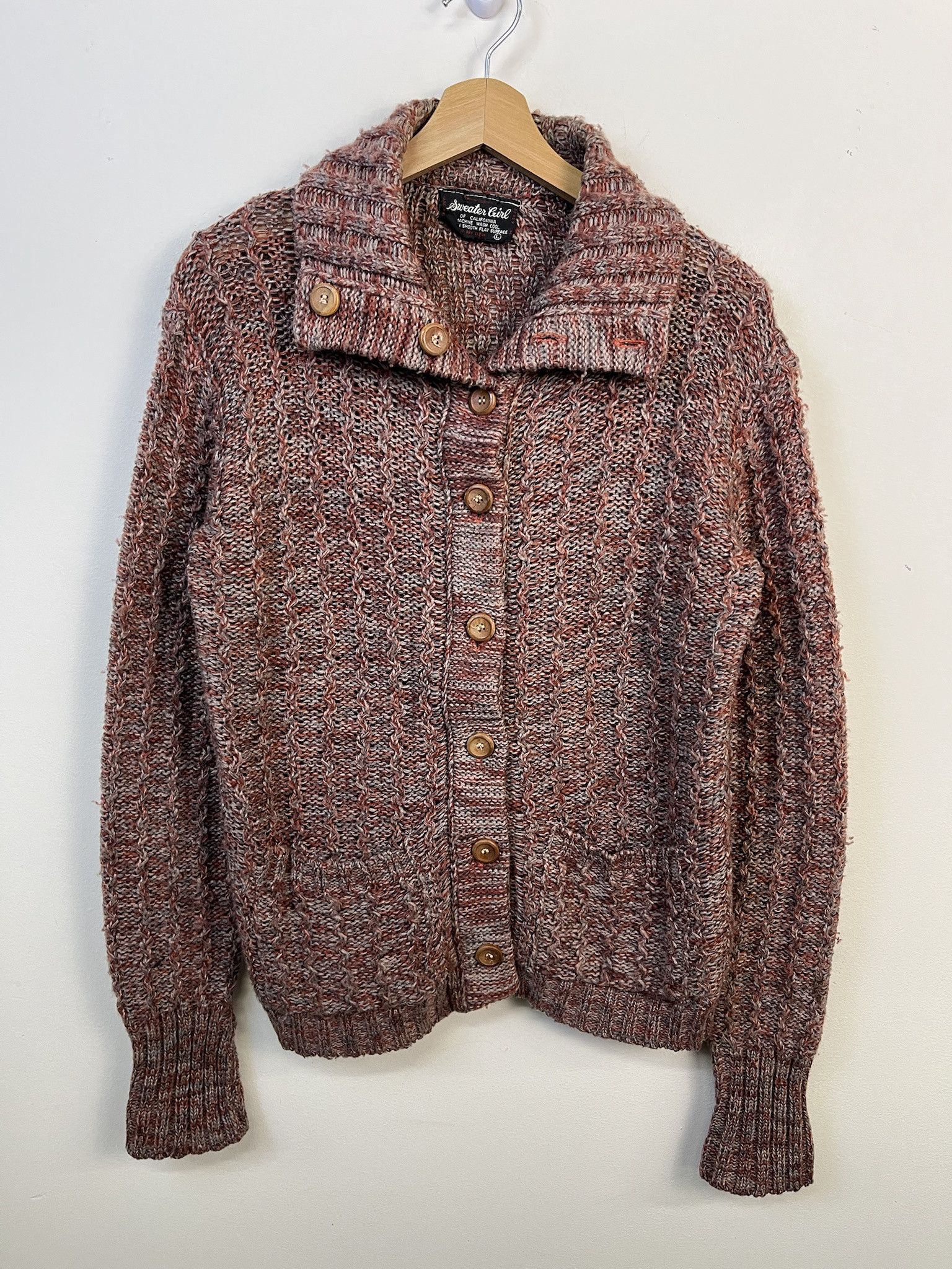 Other Vintage Knit Sweater 1990s Sweater Girl Red Heather Wiggle Knit Cardigan Size S Size US S / EU 44-46 / 1 - 1 Thumbnail