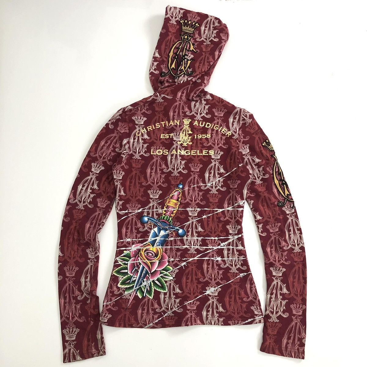 Ed Hardy 2000s Christian Audigier Ed Hardy Grunge Women Zip Hoodie Size US S / EU 44-46 / 1 - 16 Thumbnail
