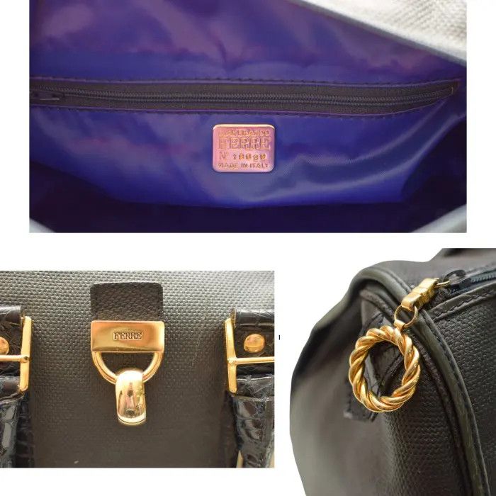 Gianfranco Ferre Gianfranco Ferre Blue Leather Handbag Size ONE SIZE - 6 Thumbnail
