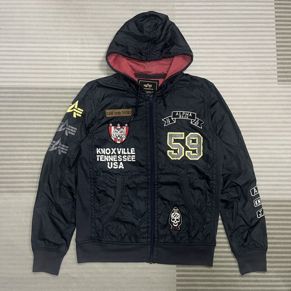 Alpha Industries Alpha Industries Navy Blue Hooded Light Jacket Size M Size US M / EU 48-50 / 2 - 1 Thumbnail