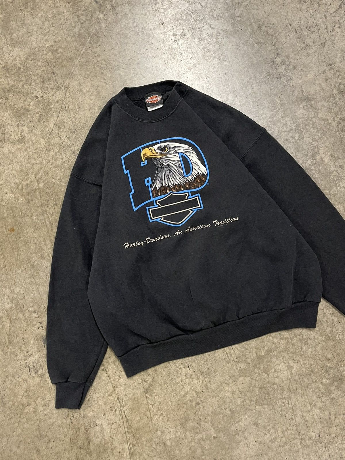 Harley Davidson × Vintage Harley Davidson vintage boxy fit crewneck sweatshirt rare Size US XL / EU 56 / 4 - 1 Thumbnail