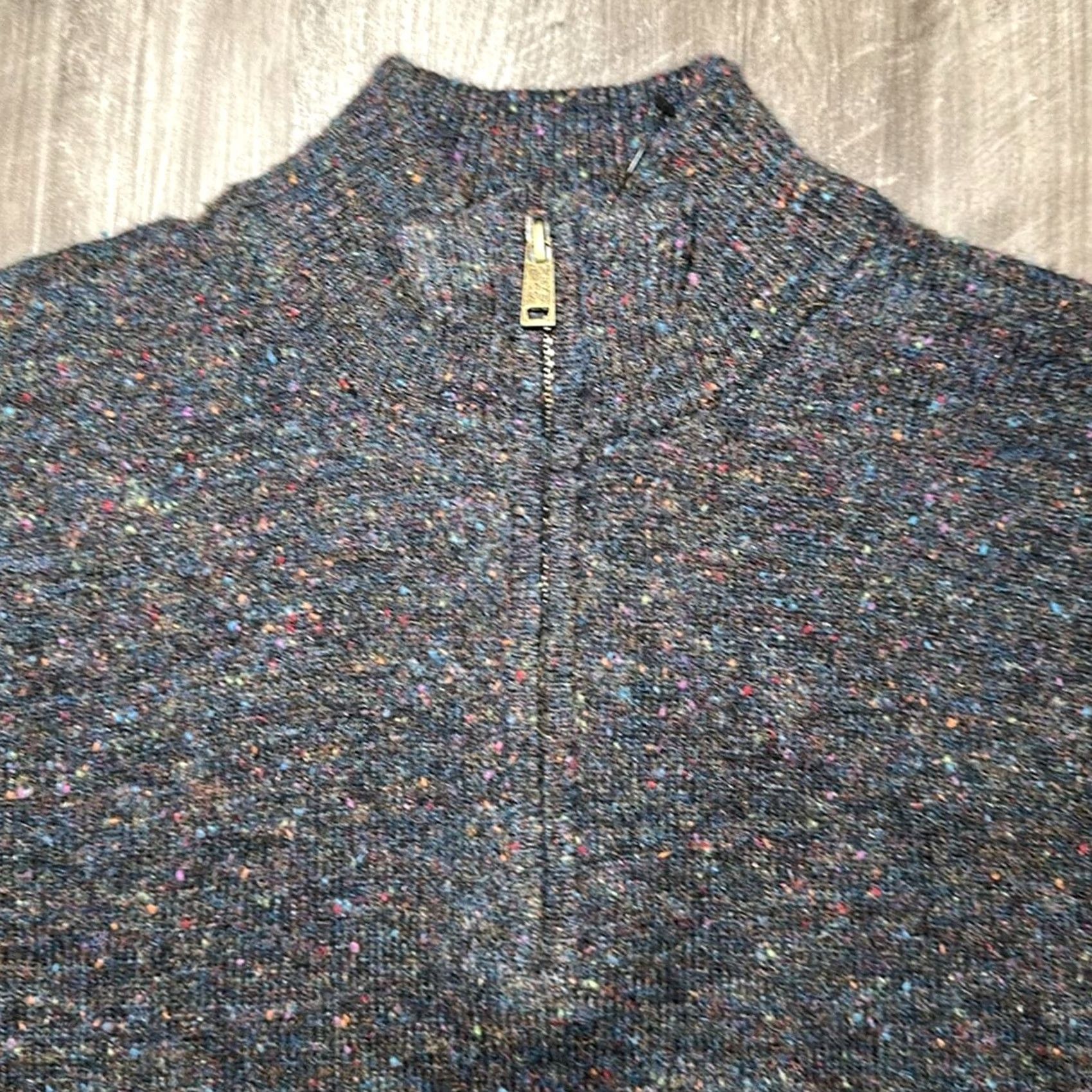 Frye Frye & Co. Quarter Zip Pullover Sweater Shirt Small Men Black Night Sky 55% Polyester 38% Acrylic 5% Wool 2% Spandex NWT Mens Small Size US S / EU 44-46 / 1 - 5 Thumbnail