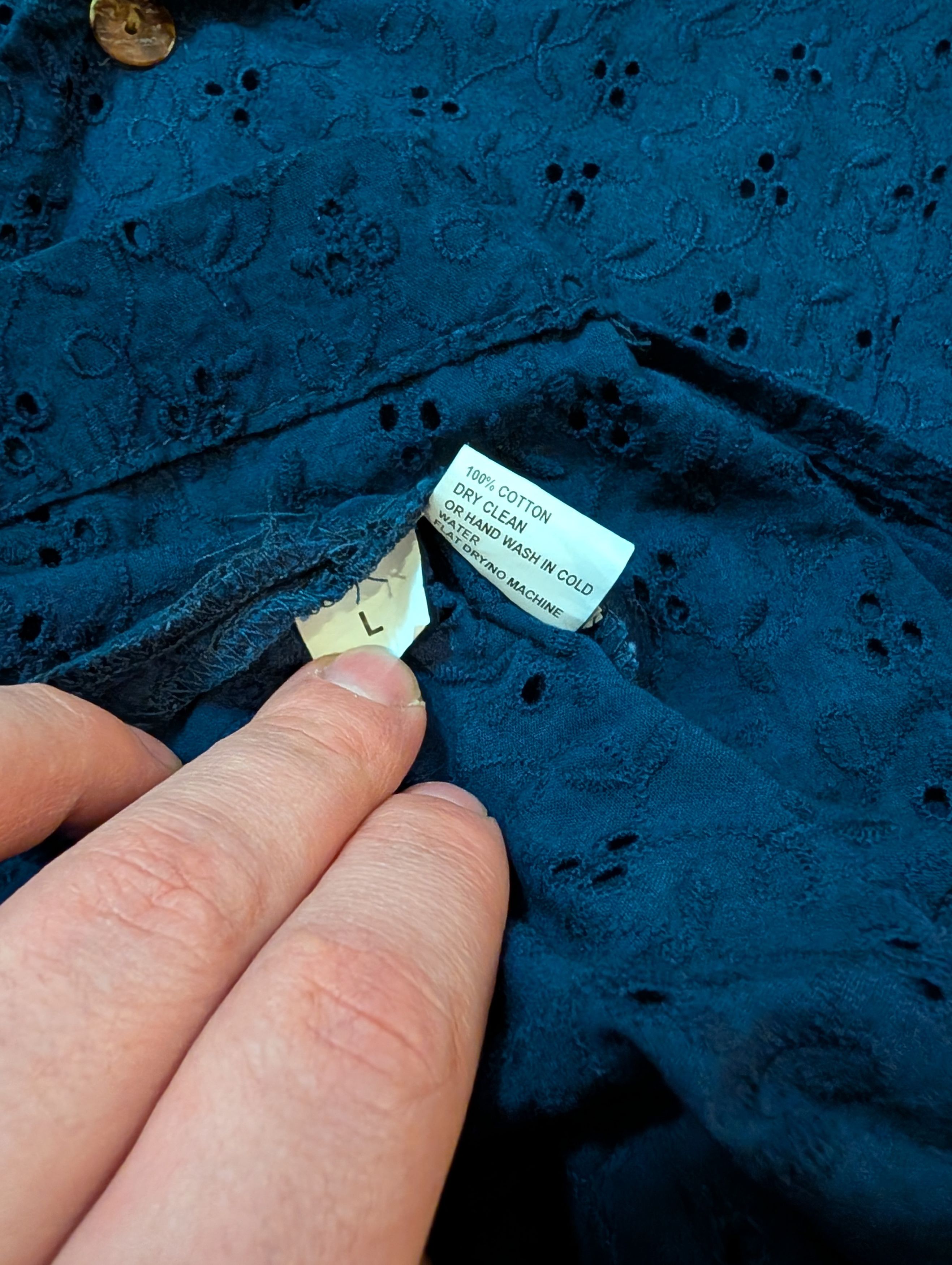 Post-Imperial Post-Imperial Camp Collar Navy Shirt Large L Size US L / EU 52-54 / 3 - 4 Thumbnail