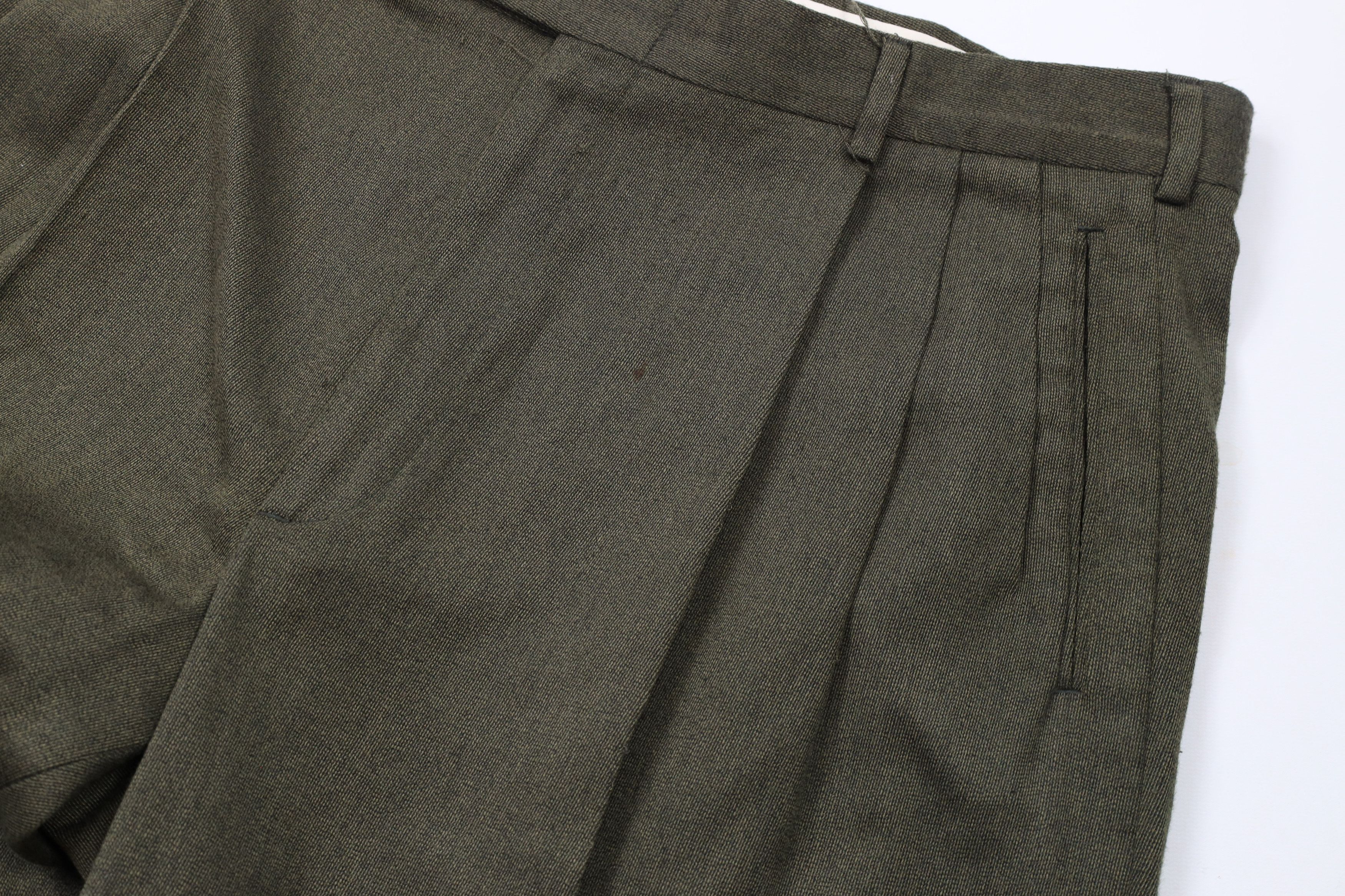 Vintage Vintage 90s Streetwear Pleated Wide Leg Trousers Pants Green Size US 38 / EU 54 - 5 Thumbnail
