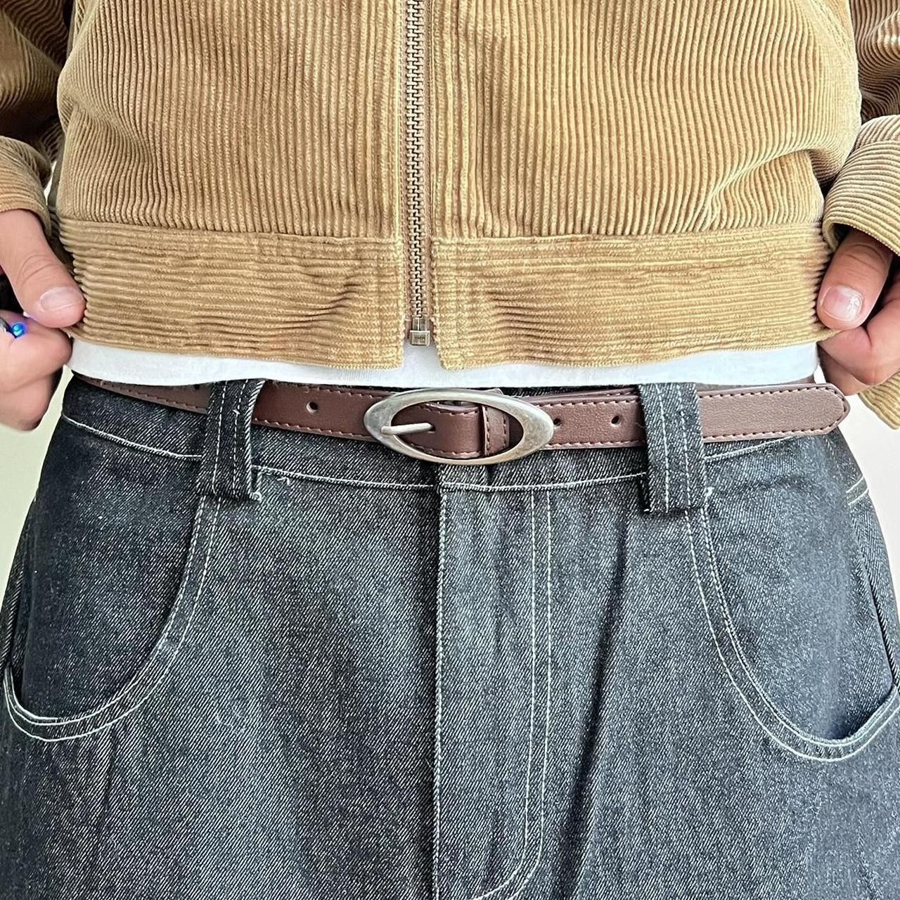 Japanese Brand y2k style brown american western simple designer oval belt Size ONE SIZE - 1 Thumbnail