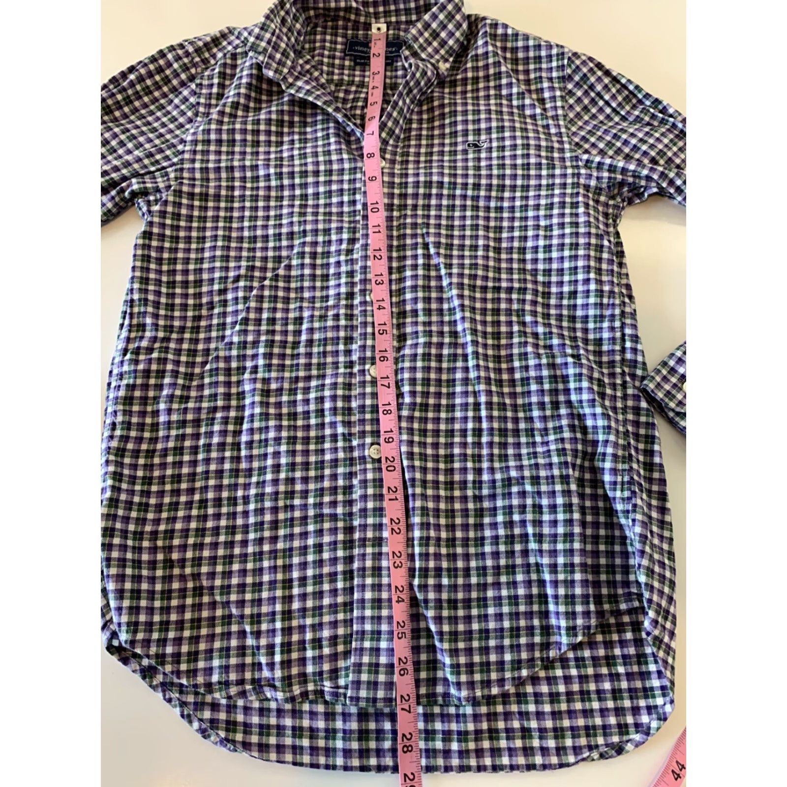 Vineyard Vines VINEYARD VINES SlIM FIT WHALE Shirt Plaid Green Purple Men's S 100% Cotton Button-Up Long Sleeve Collared Size US S / EU 44-46 / 1 - 5 Thumbnail