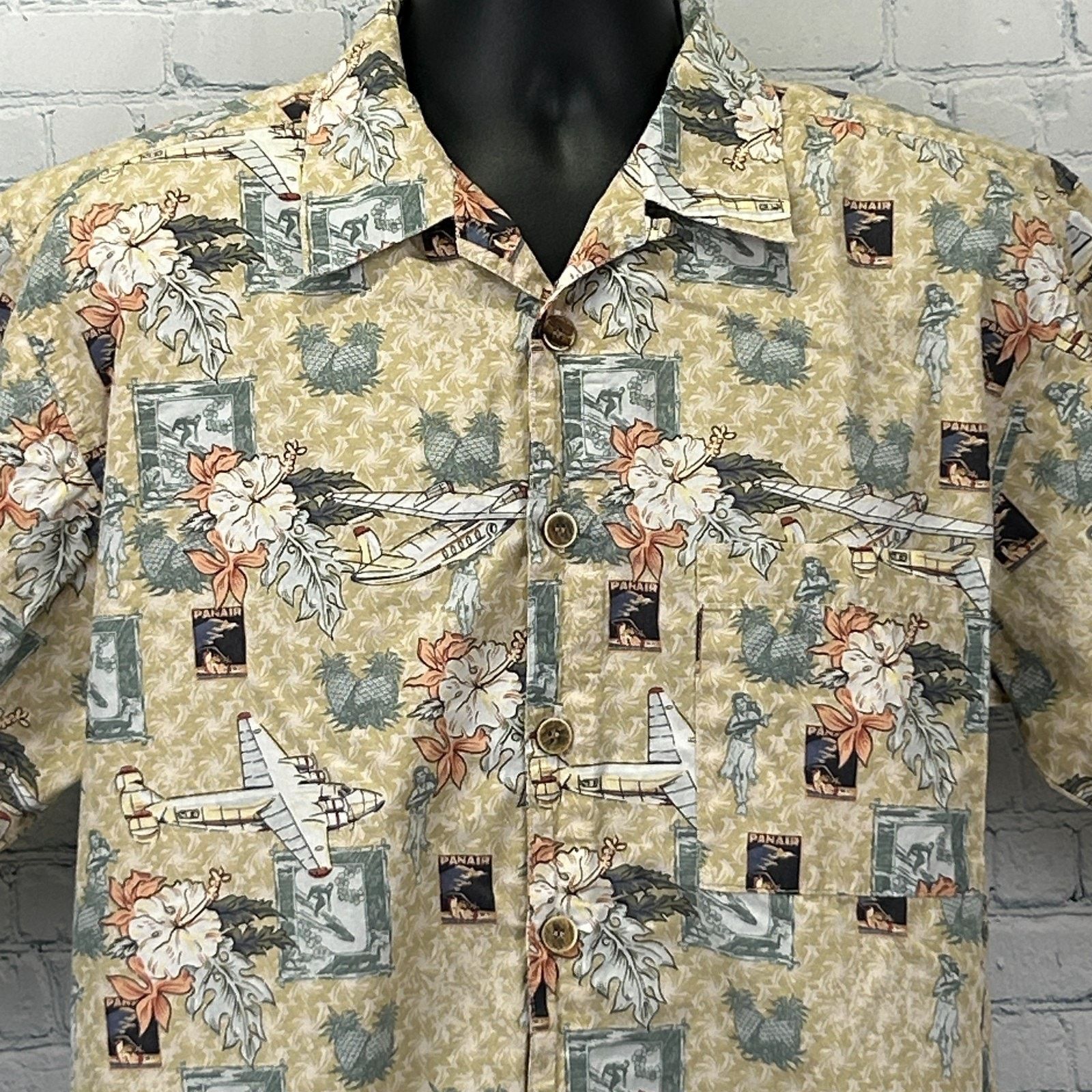 Ocean Pacific Vintage 90s OP Ocean Pacific PanAir Hawaiian Shirt Beige M Size US M / EU 48-50 / 2 - 1 Thumbnail
