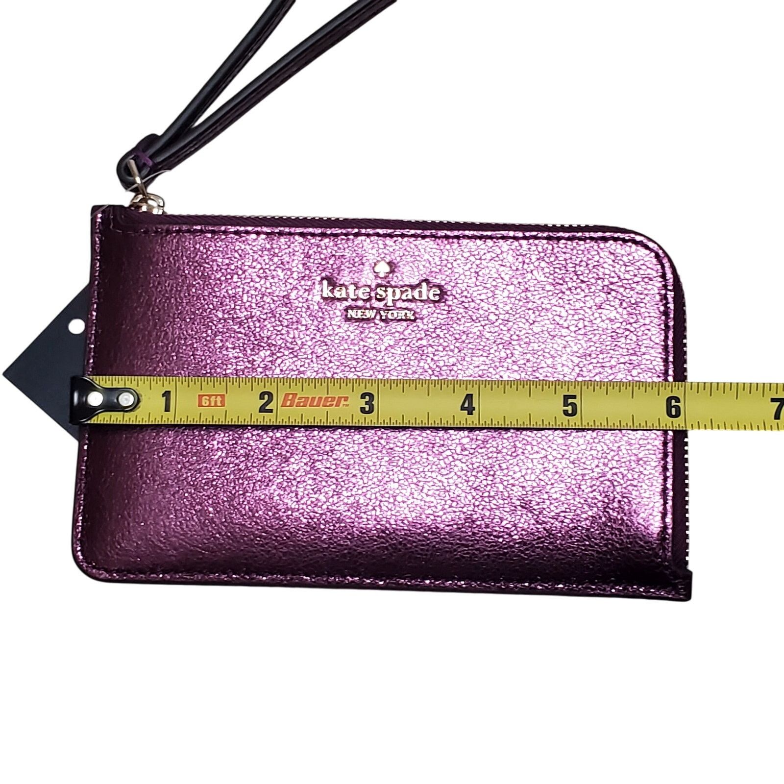 Kate Spade Kate Spade Lucy Small L-Zip Wristlet Dark Raspberry Metallic Size ONE SIZE - 5 Thumbnail