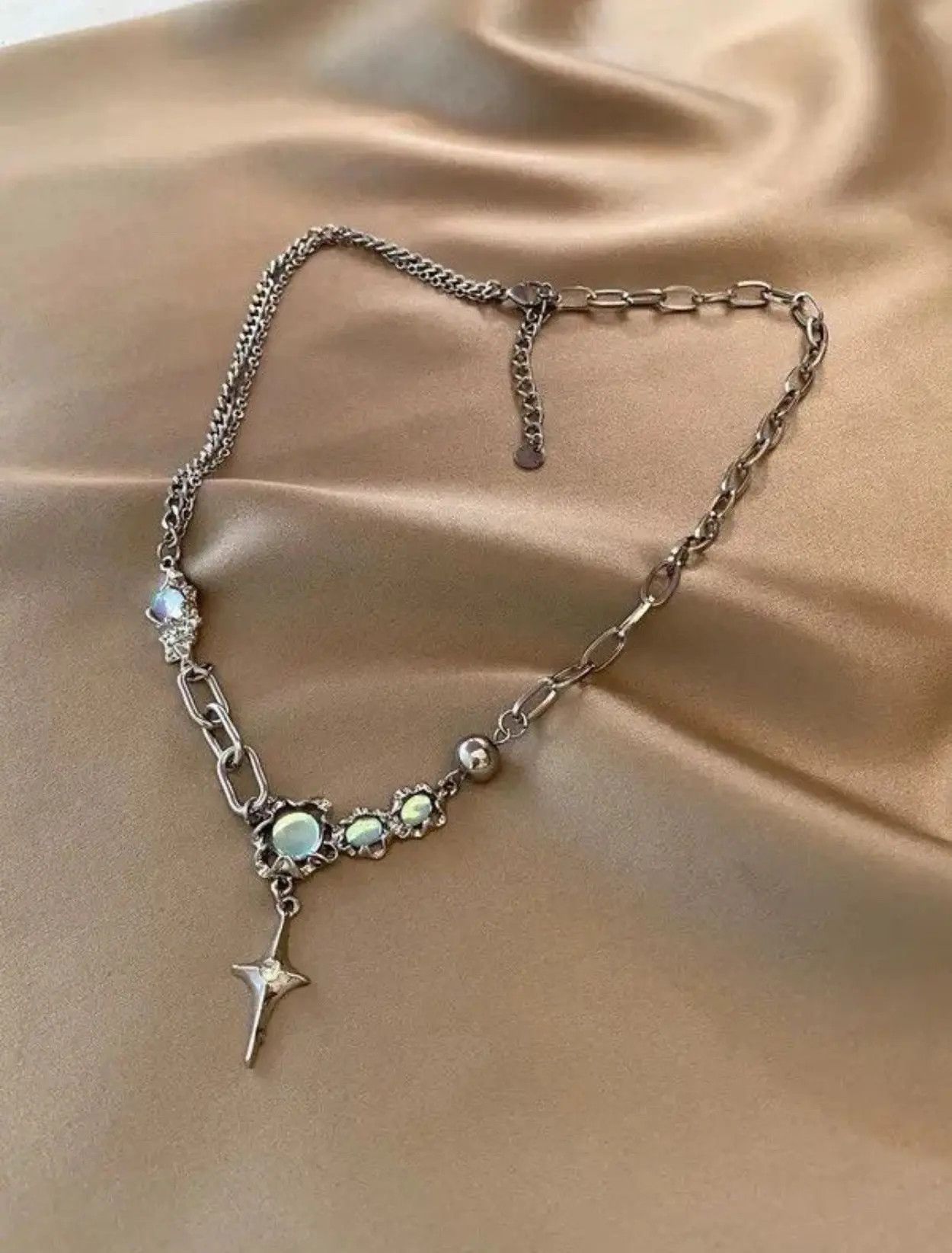 Jewelry Retro Punk Stainless Steel Chain Cross Pendant Necklace Size ONE SIZE - 1 Thumbnail