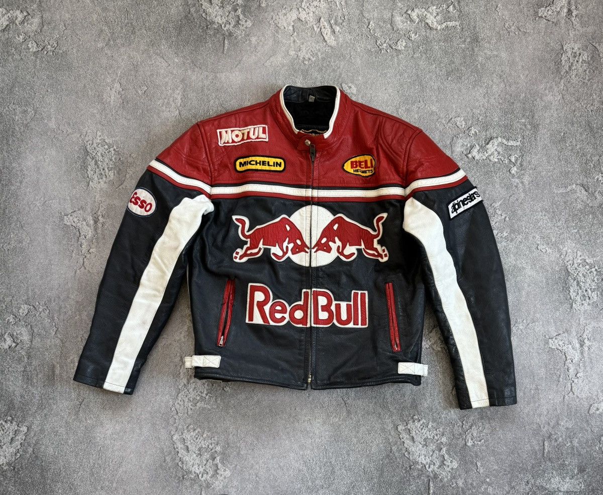 Red Bull Red Bull XL genuine leather racing motorcycle jacket biker Size US XL / EU 56 / 4 - 8 Thumbnail