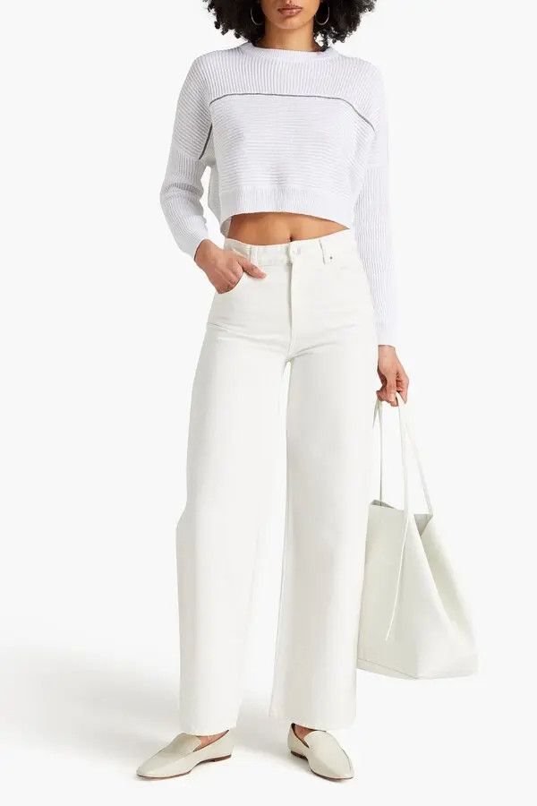 Brunello Cucinelli o1y0825 Crewneck Sweater in White Size XXS / US 00 / IT 34 - 4 Thumbnail